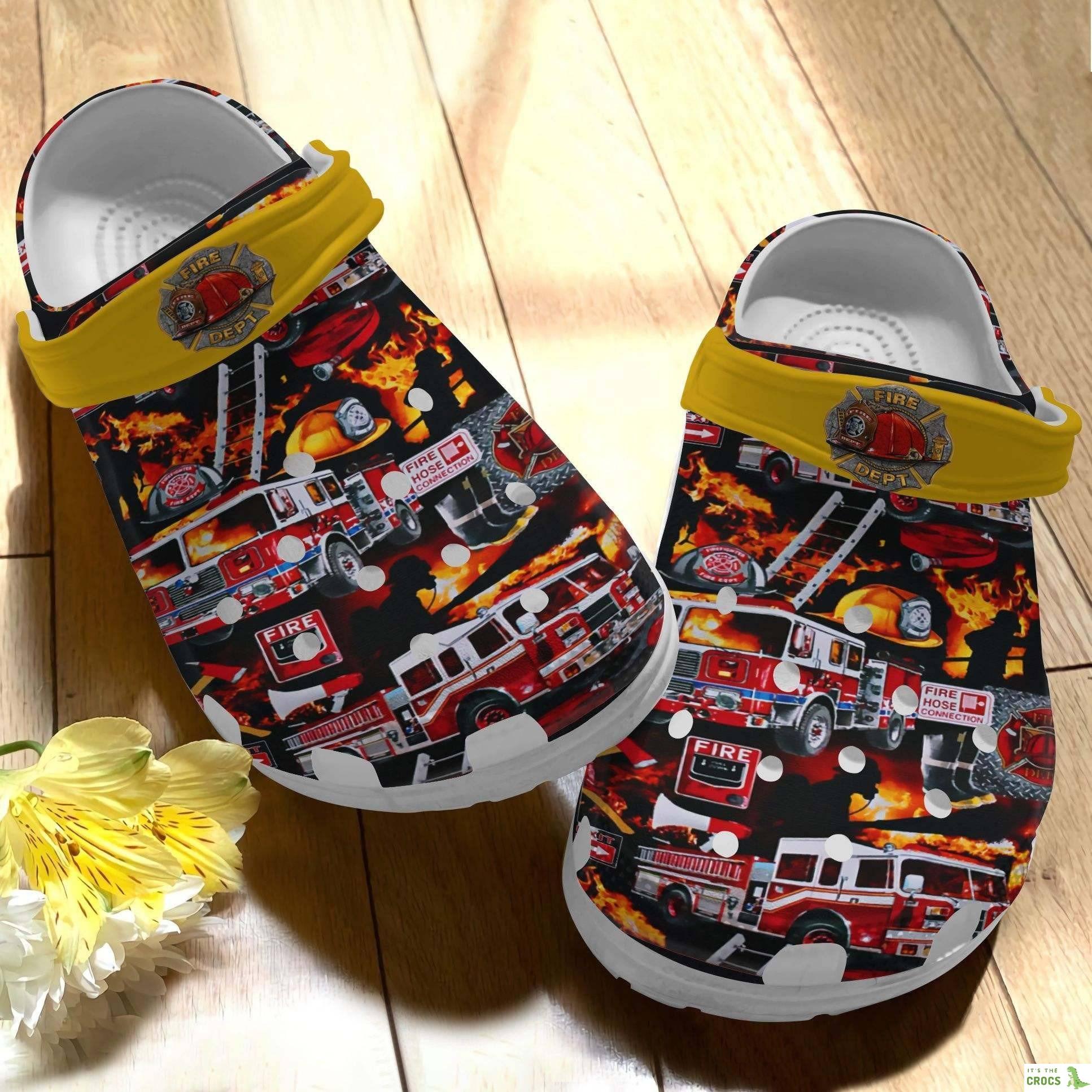 Fire Hose Connection Croc Shoes Men – Fire Truck Clog Birthday Gifts For Father
