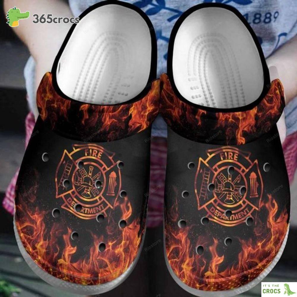 Firefighter Fire Patterns Father’s Day Gift Firefighter Lovers Gift Crocs Clog Shoes