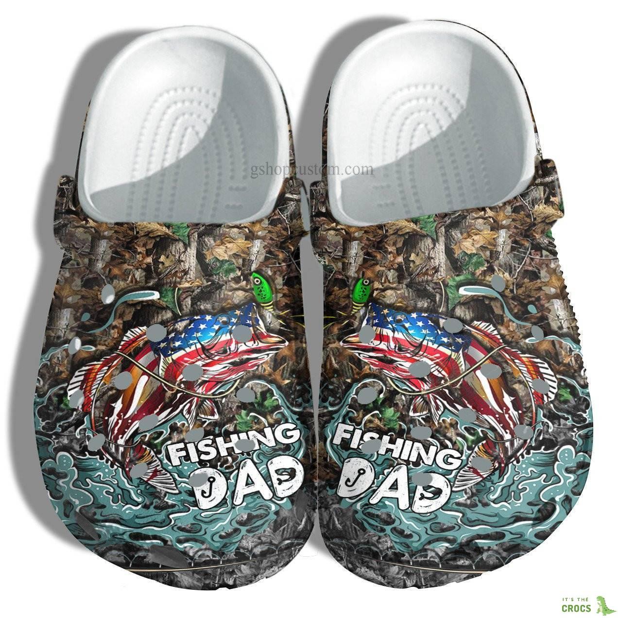 Fishing Dad Vintage Croc Shoes Gift Grandpa Father Day – Fishing Father Crocs Shoes Customize