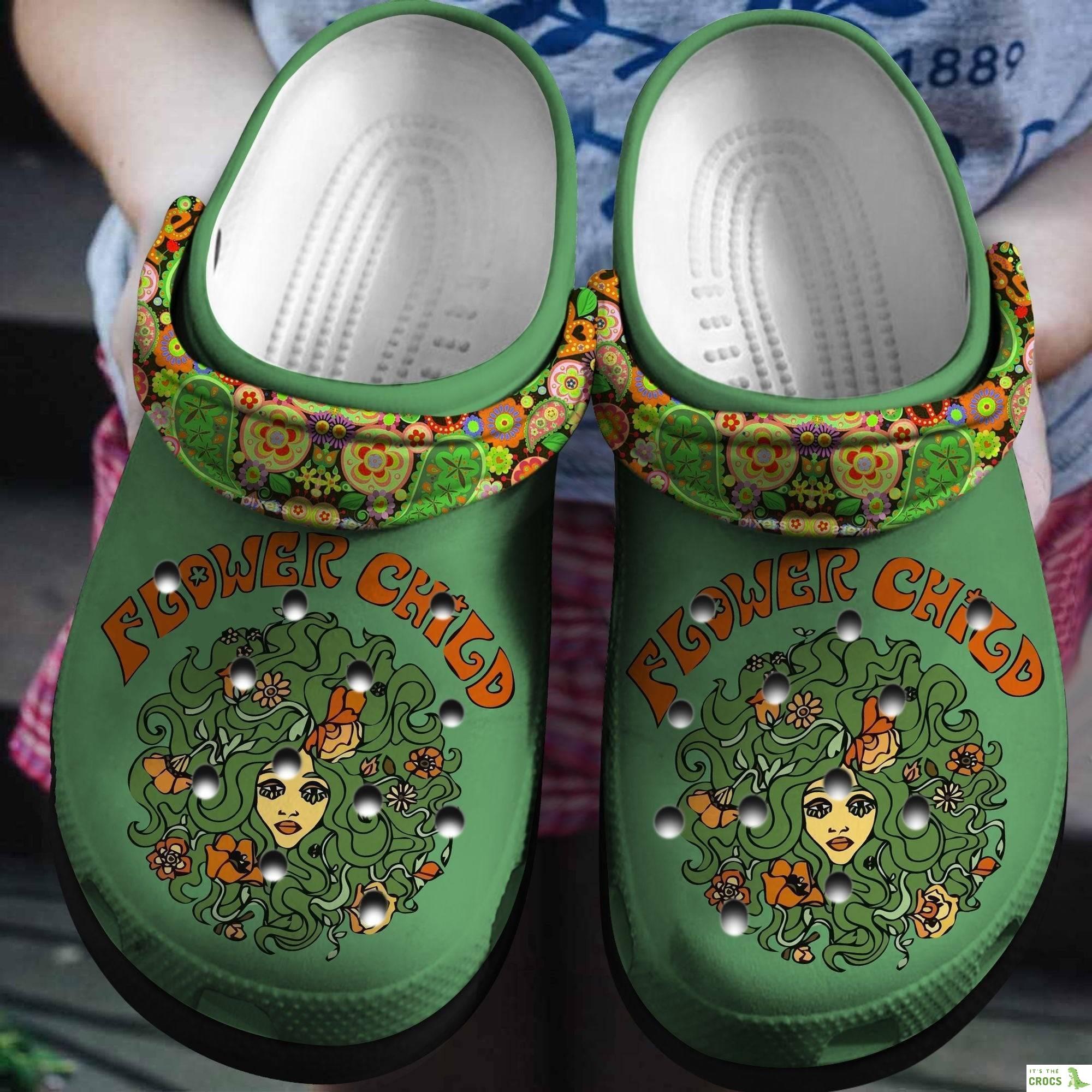 Flower Child Shoes – Girl Art Crocs Clogs Gift For Birthday