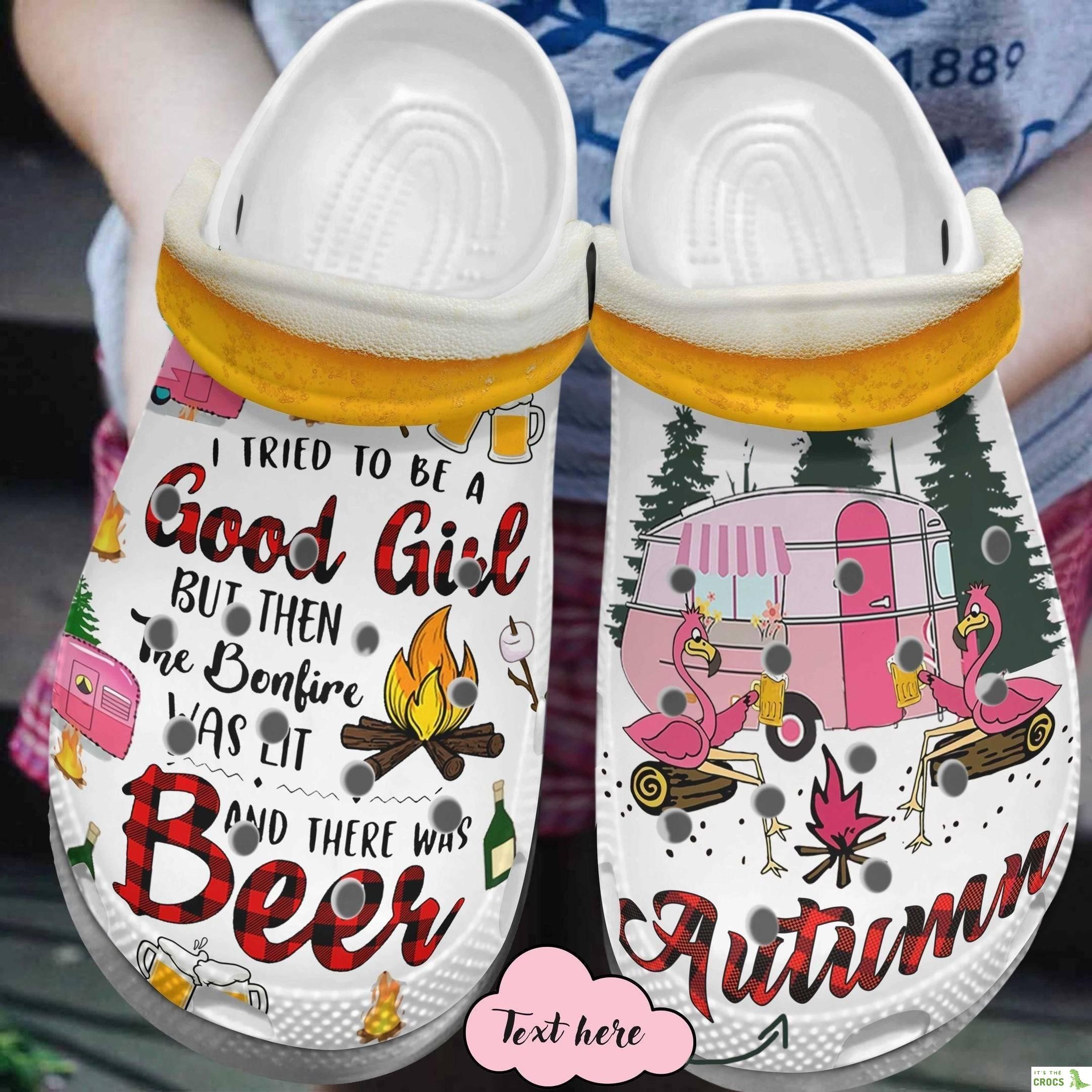 Good Girl And Beer Shoes – Happy Autumn Crocbland Clogs Crocs Birthday Gift