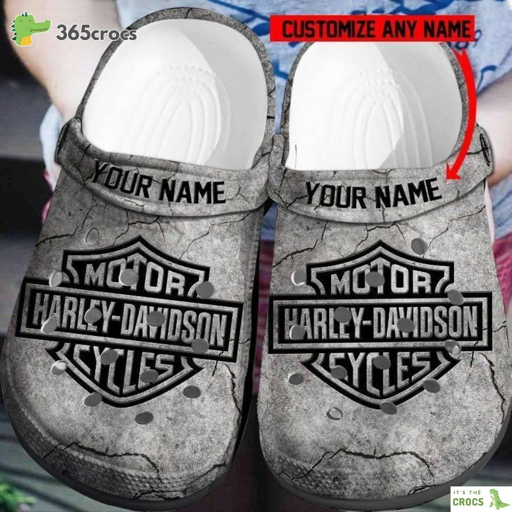 Harley Davidson Personalized Custom Name Band Crocs Clog Shoes