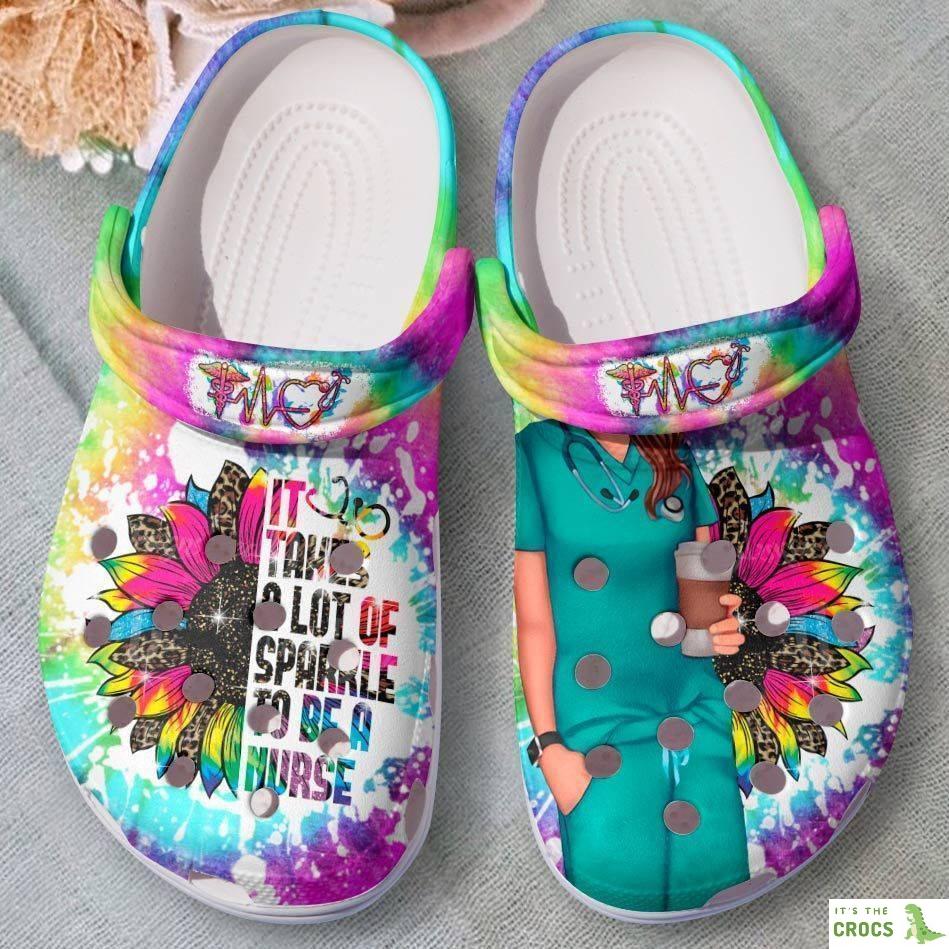 It Takes A Lot Of Sparkle To Be A Nurse Crocs Clog Shoes – Nurse Outdoor Crocs Clog Shoes Birthday Gift For Women Girl Mother Daughter Sister Friend
