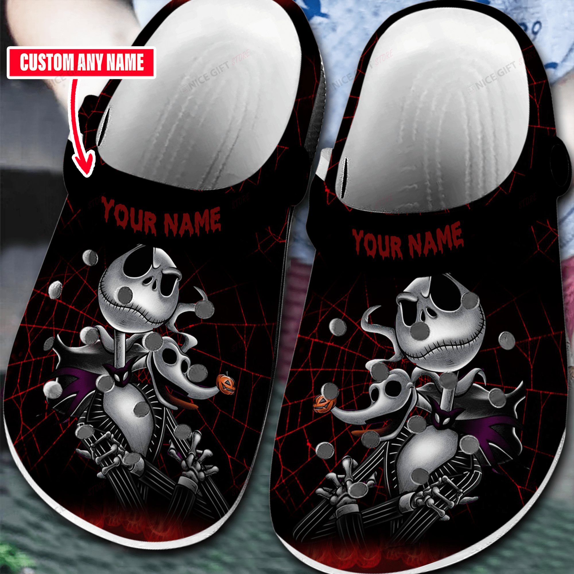 Jack Skellington Custom Name Elite Crocs Shoes Comfort Footwear Design Trend