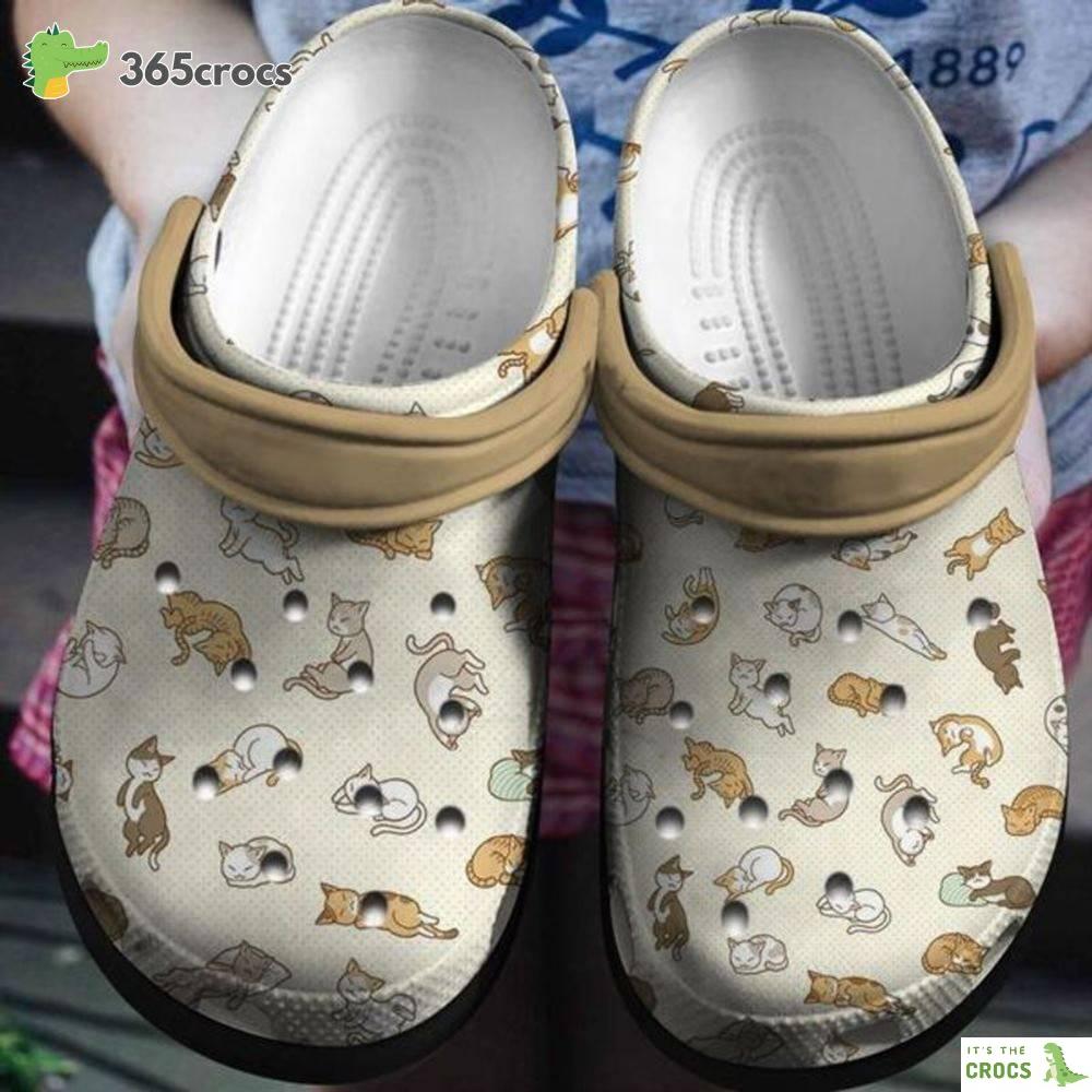 Lazy Cats Cute Animal Croc Funny Cat Lover Sleep Cat Pattern Lovely Moment Crocs Clog Shoes
