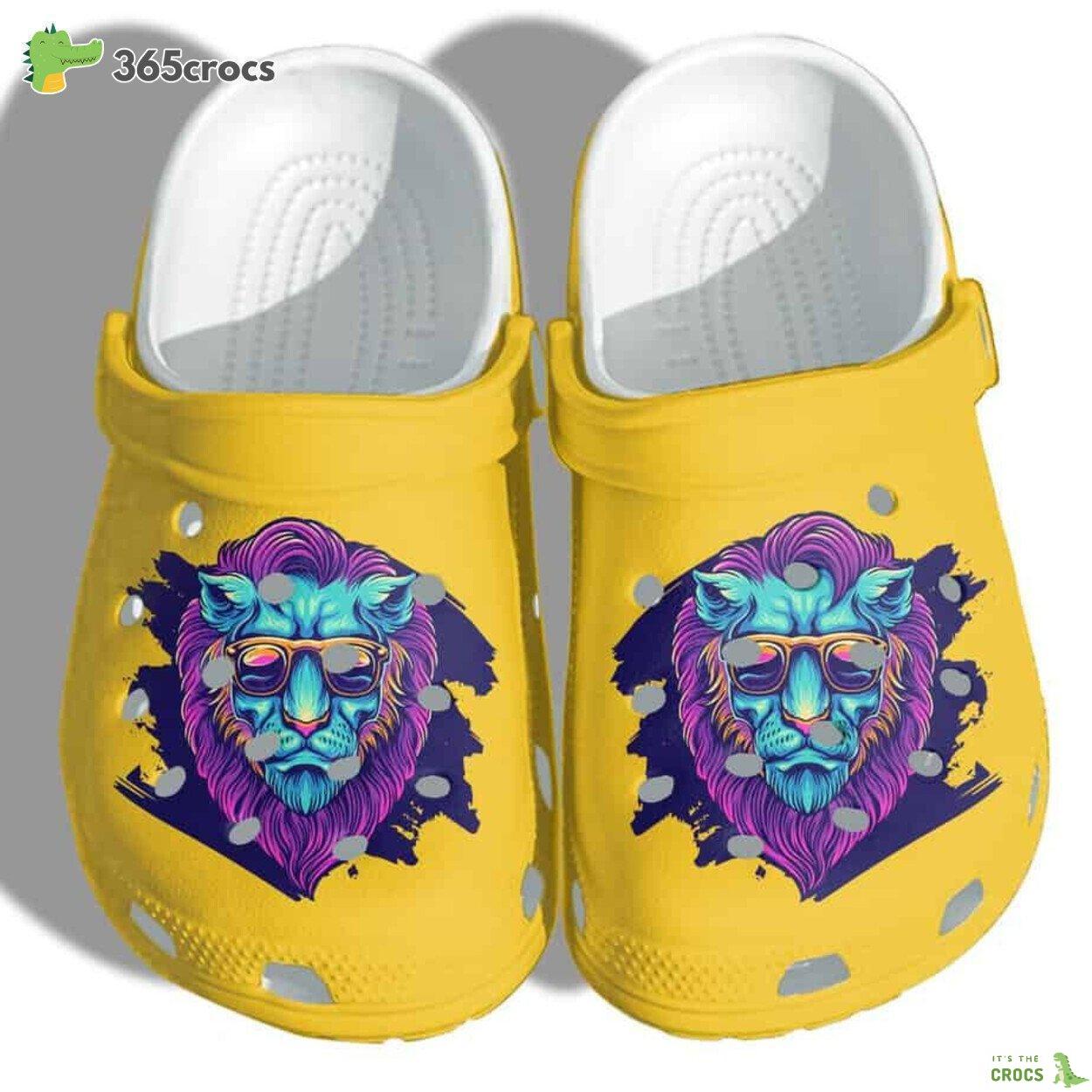 Lion Shoes Beach Lion Summer Vibes Beach Croc Shoes Gifts Men Fathers Day 2021