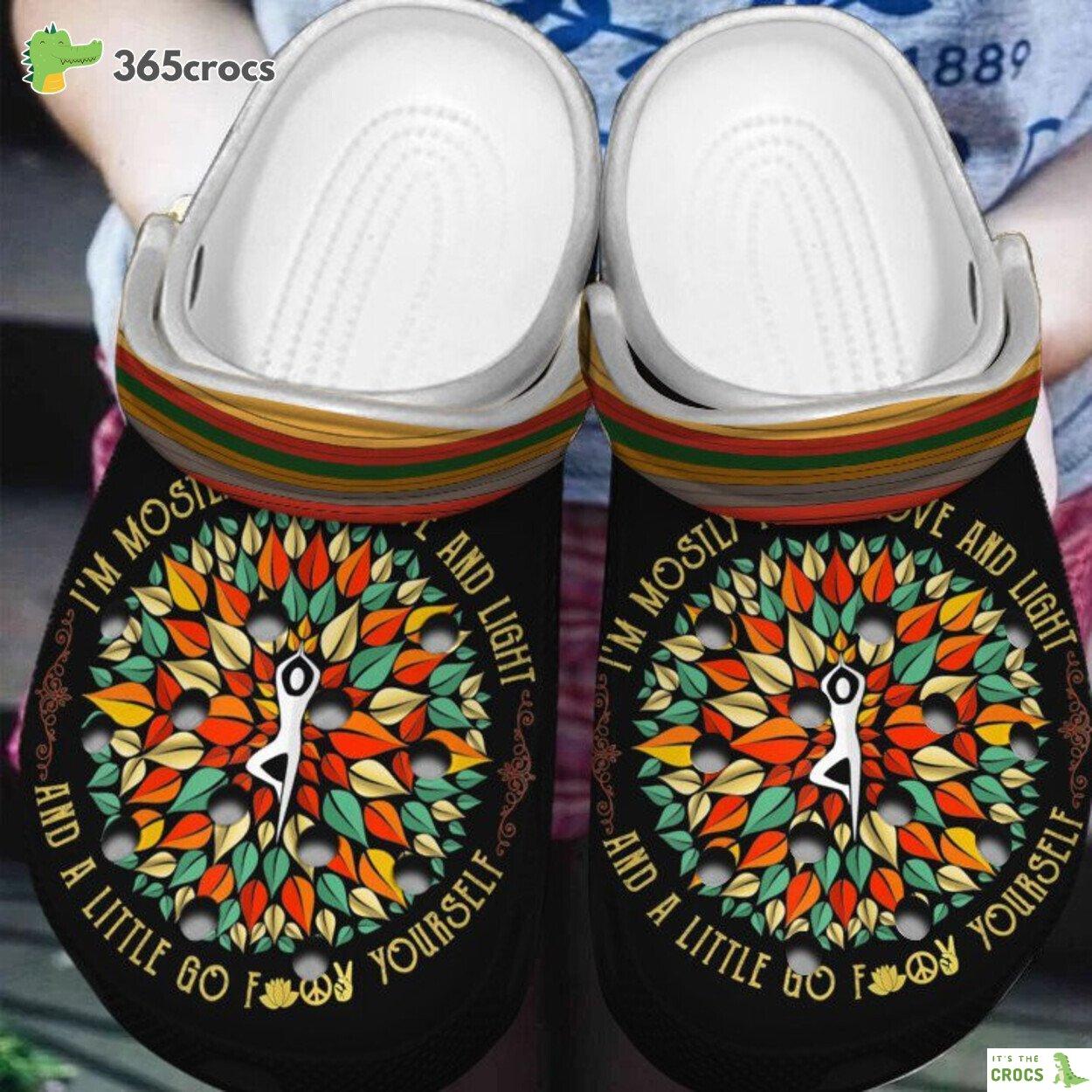 Love Yoga Pattern Clogs Shoes Gift For Christmas Thanksgiving Birthday