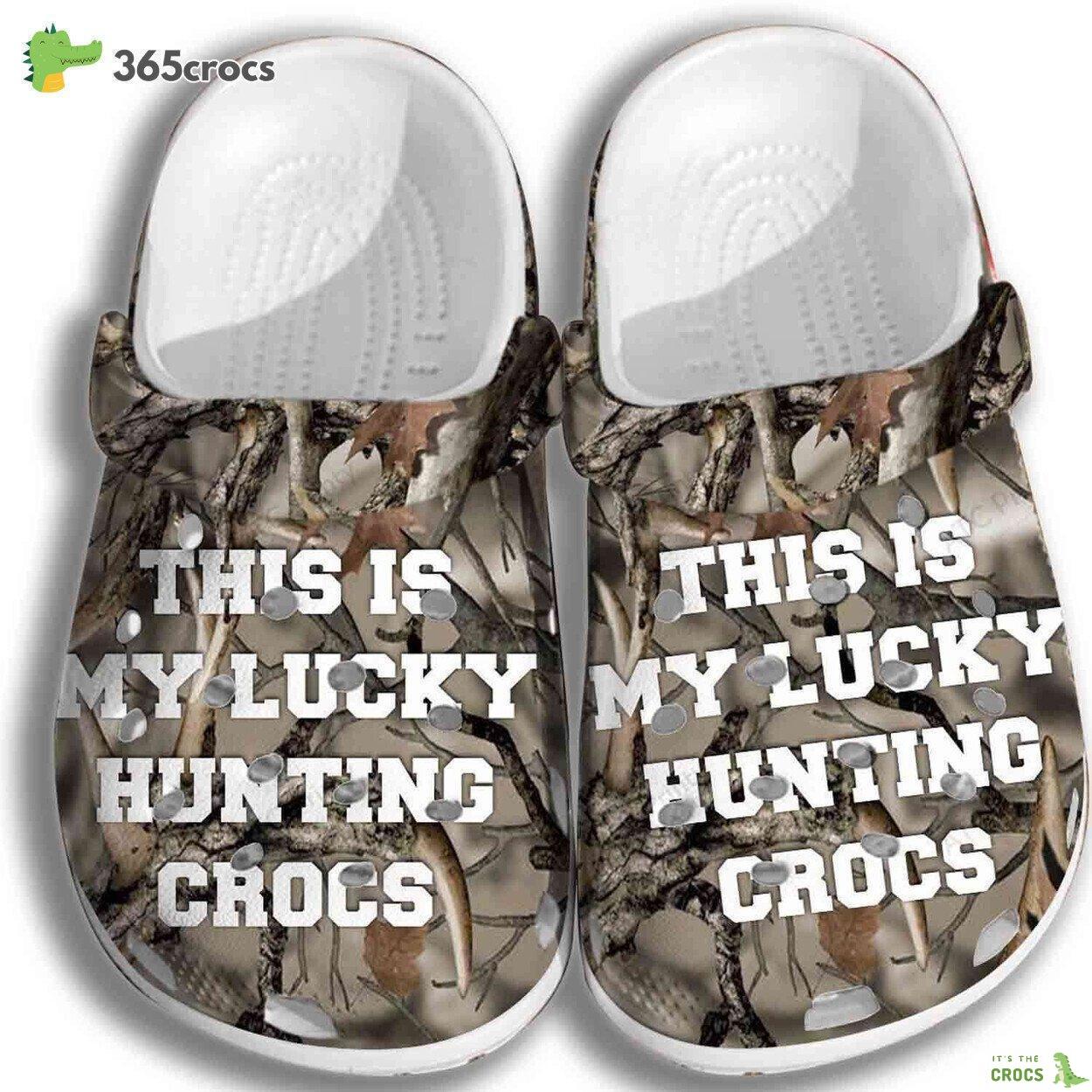 Lucky Hunting Theme Ideal Gift Father Grandpa Celebrated on Clogs Design