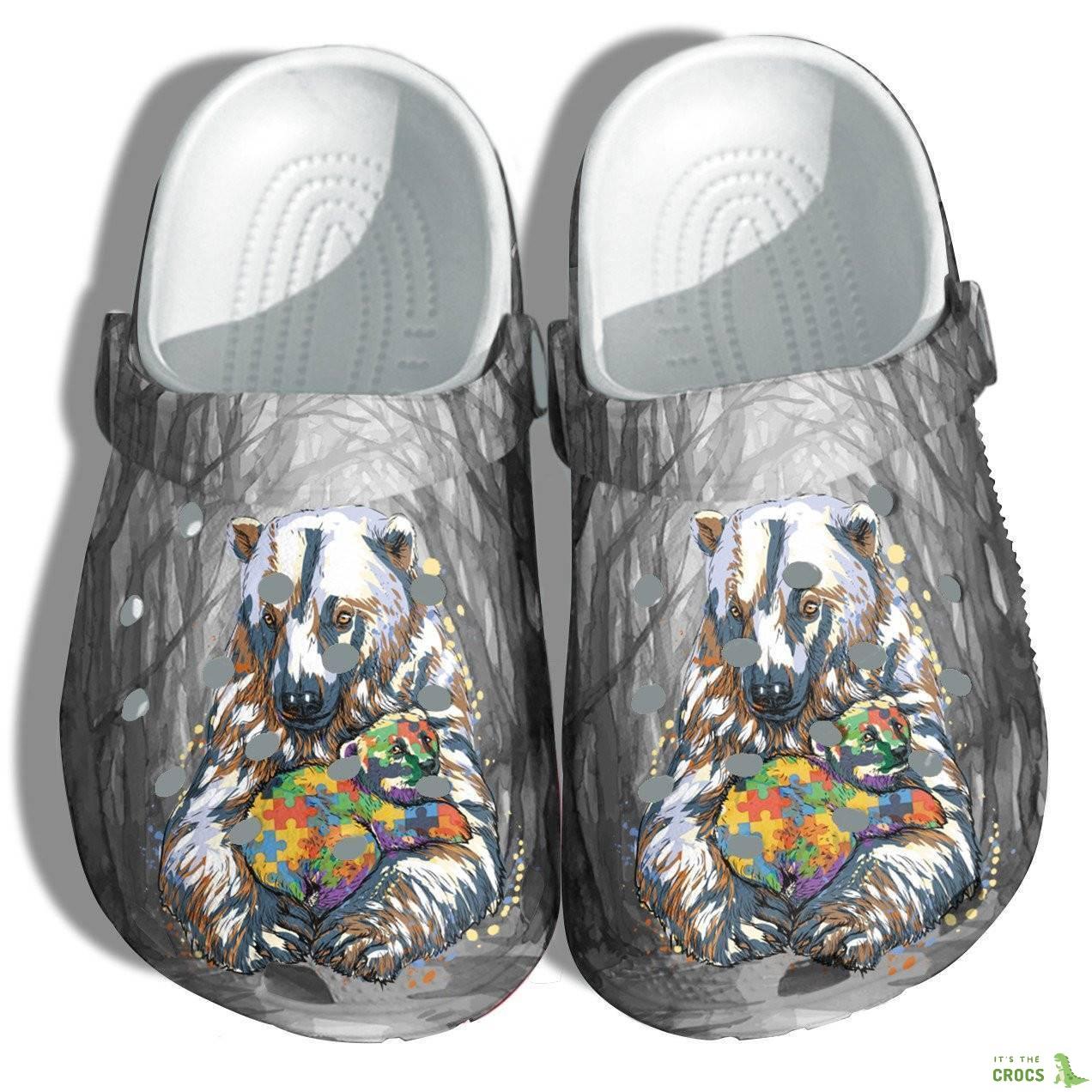 Mama Bear Autism Puzzel Crocs Shoes Vintage – Autism Mom Crocs Shoes Croc Clogs Gifts For Grandma Mother Day 2022