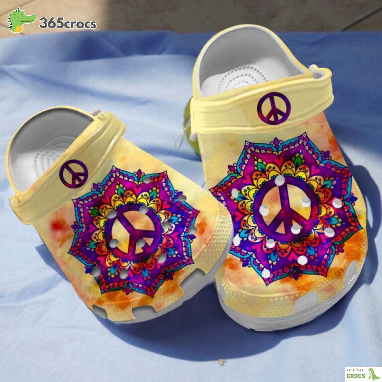 Mandala Peace Flower Clogs Shoes Gifts For Birthday Christmas Thanksgiving