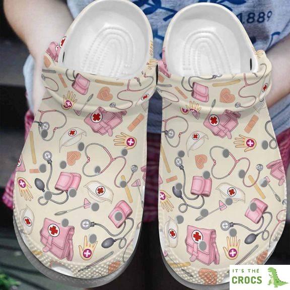 Medical Equipment Lovely Nurse Outdoor Crocs Clog Shoes Birthday Gift For Women Girl Mother Daughter Sister Friend