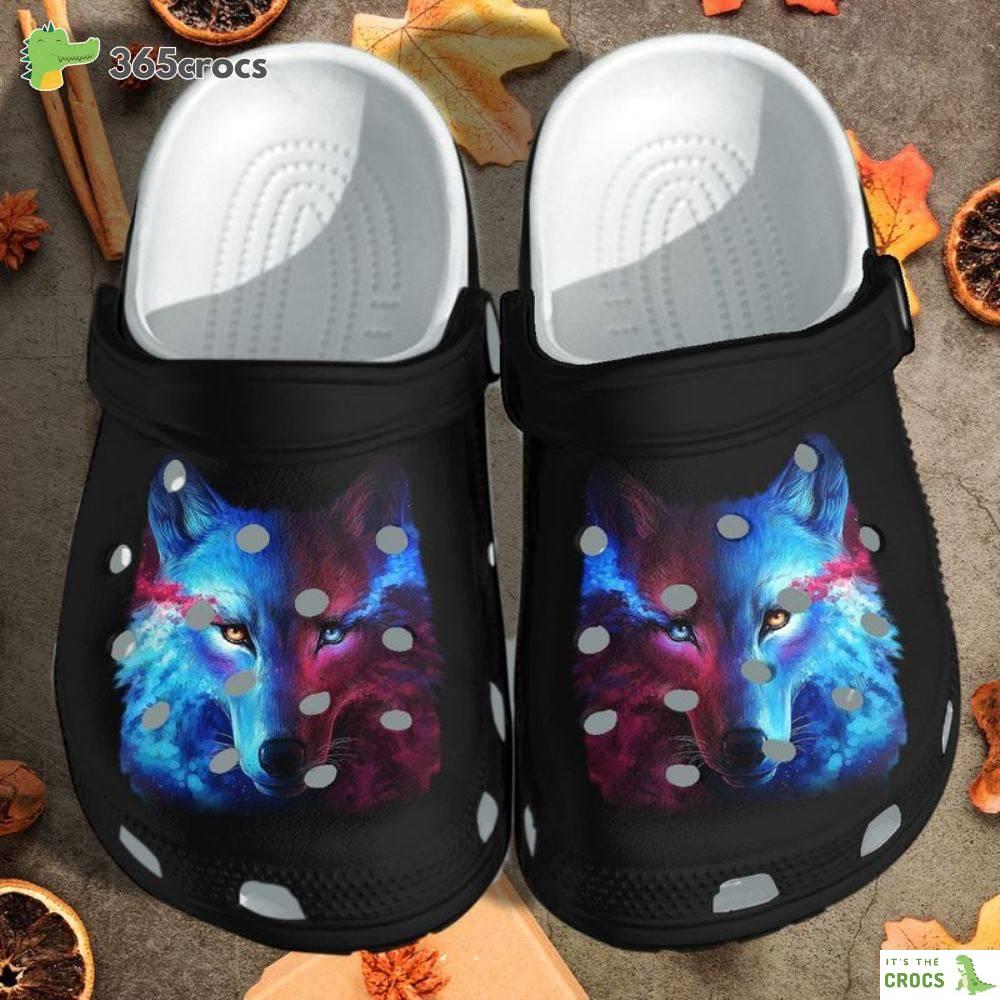 Mystery Wolf Fantasy Cool Shoes Wolf Lover Animal Lover Funny Friend Birthday Crocs Clog Shoes