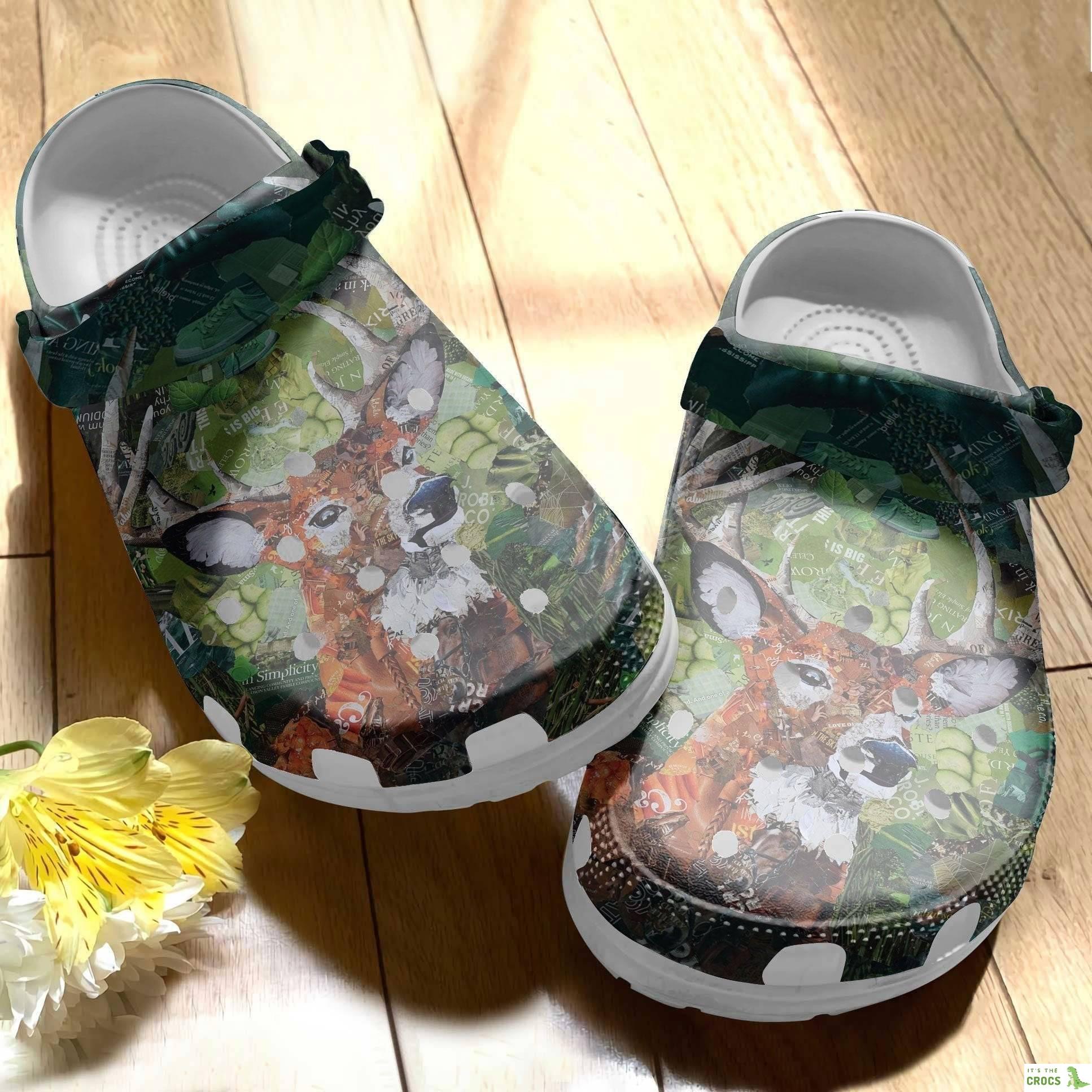 Oh Deer Art Crocs Shoes Crocbland Clogs Birthday Gifts For Men Women