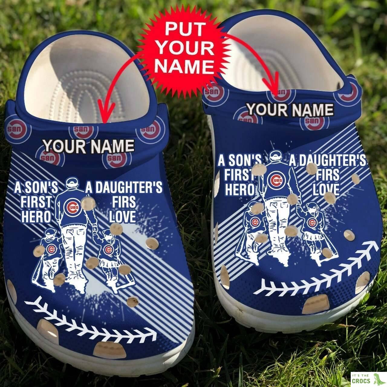 Personalized Crocs Dad And Son Daughter Mlb Chicago Cubs Crocs Crocband Clogs