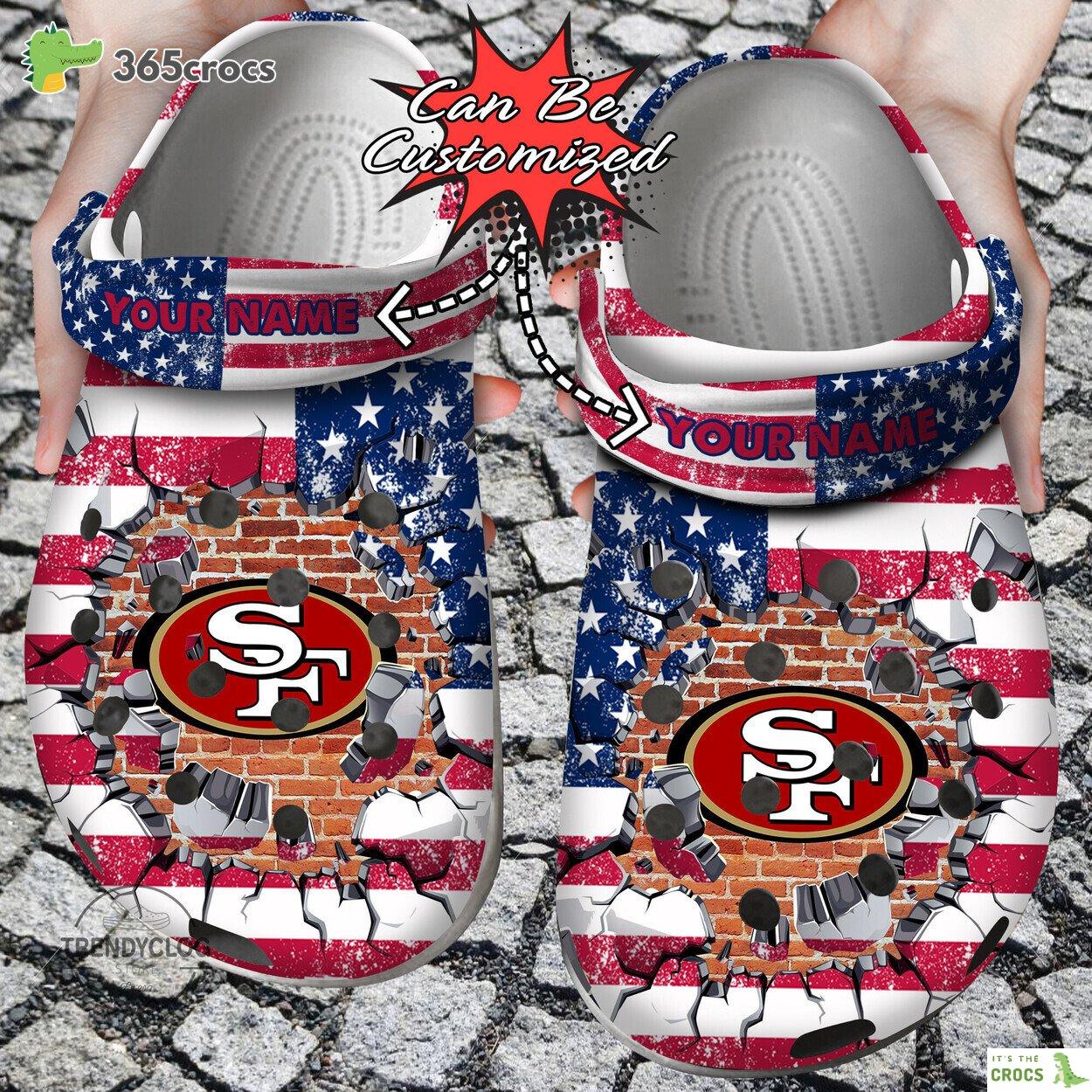 Personalized San Francisco 49ers Football Team Crocs Clog Custom Name Shoes