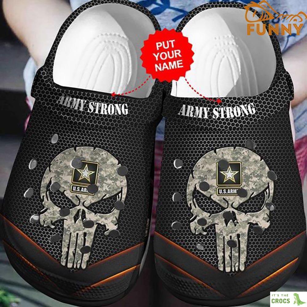 Personalized US Army Skull Crocs