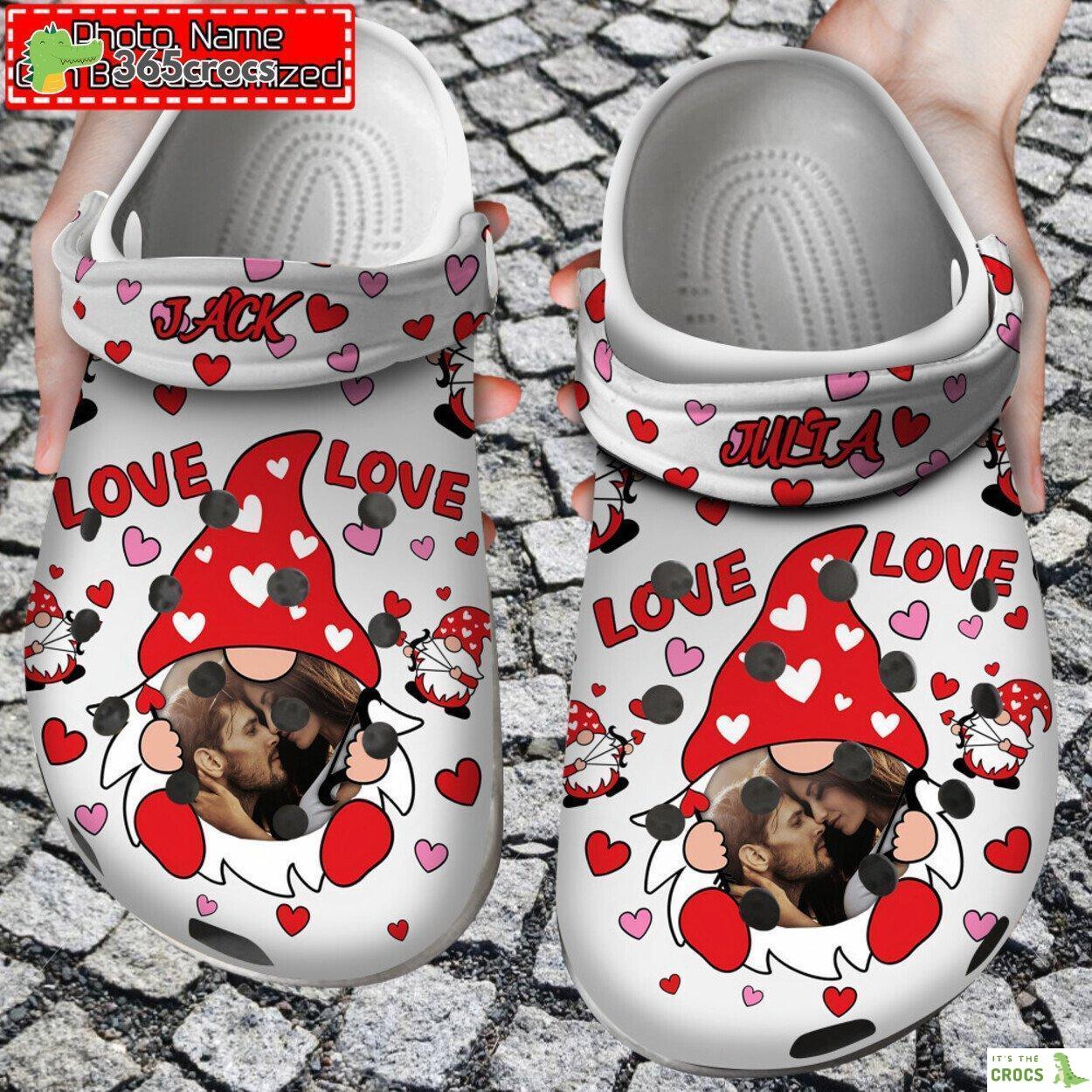 Personalized Valentine Love Gnomes Comfortable Clog Shoes Design Series