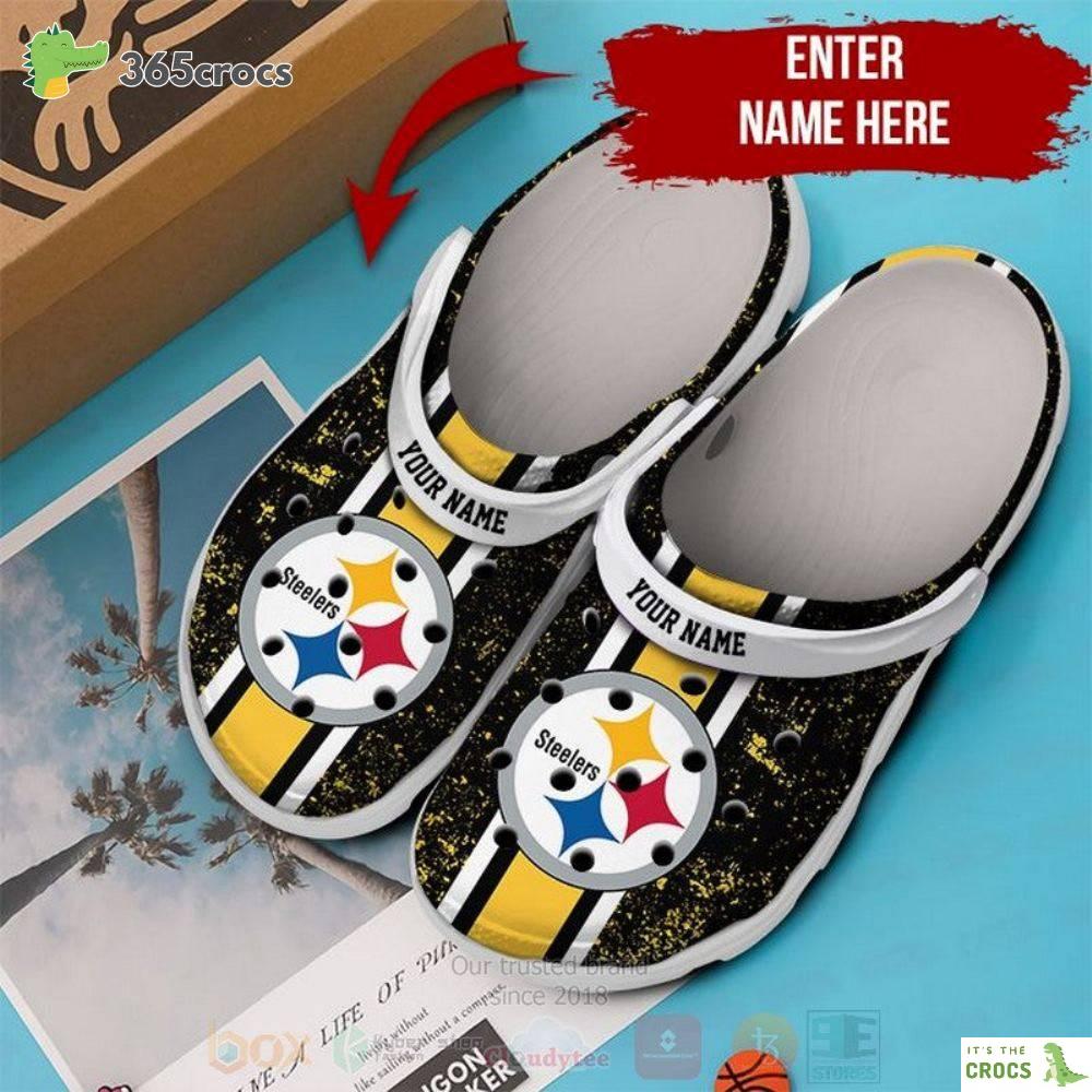 Pittsburgh Steelers Nfl Custom Name Crocs Clog Shoes