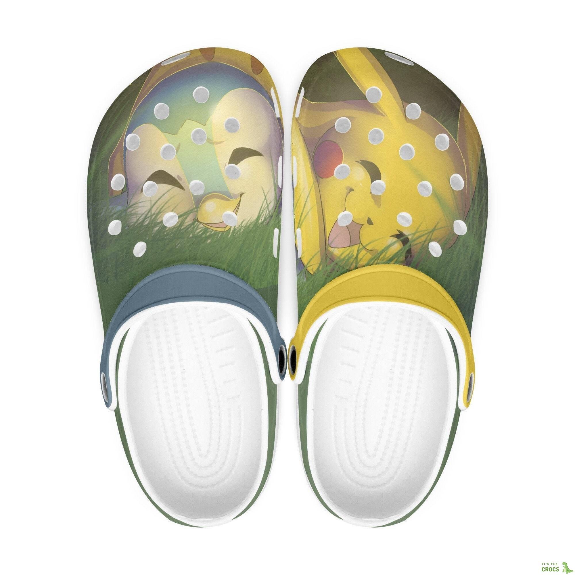 Pokemon Clogs, Pikachu, Women And Kids, Flip Flops. Birthday Gift. Custom Clogs For Men, Slippers