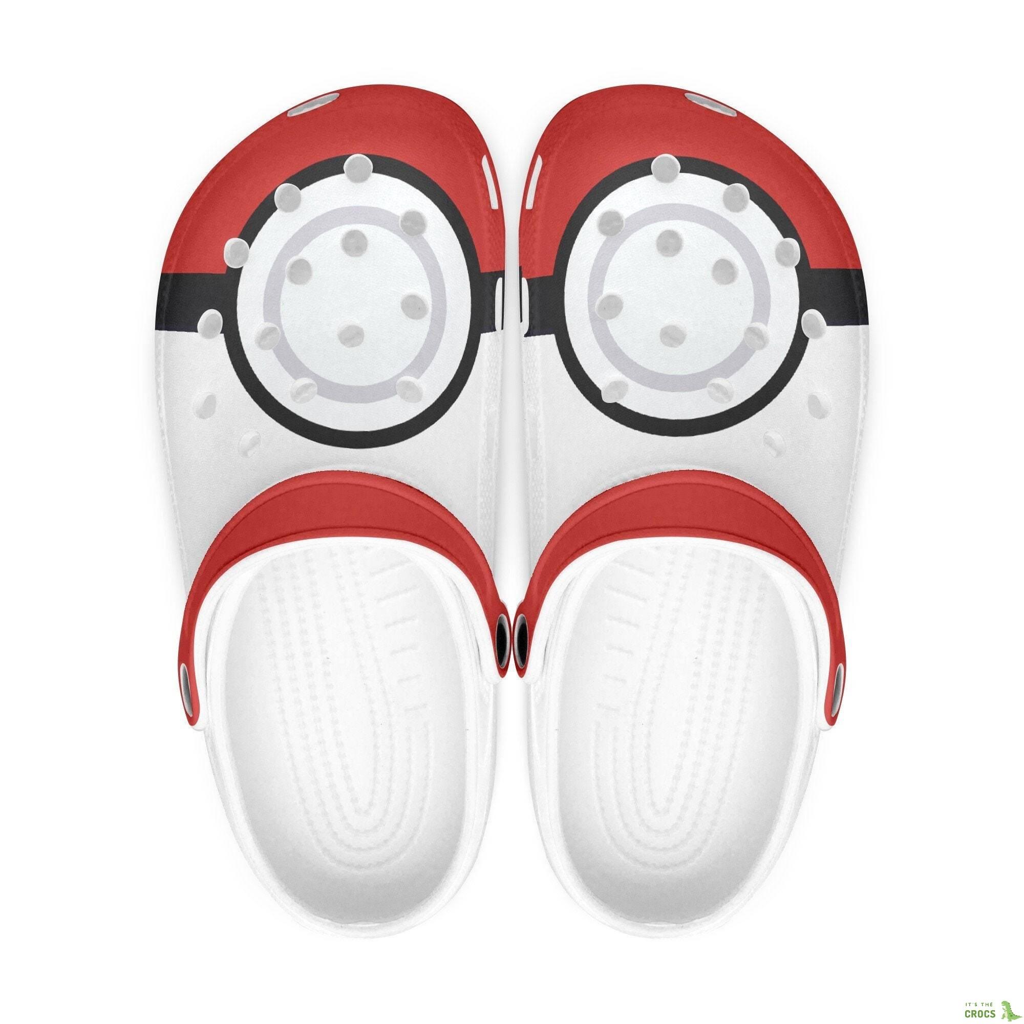 Pokemon Clogs, Pokeball, Women And Kids, Flip Flops. Birthday Gift. Custom Clogs For Men