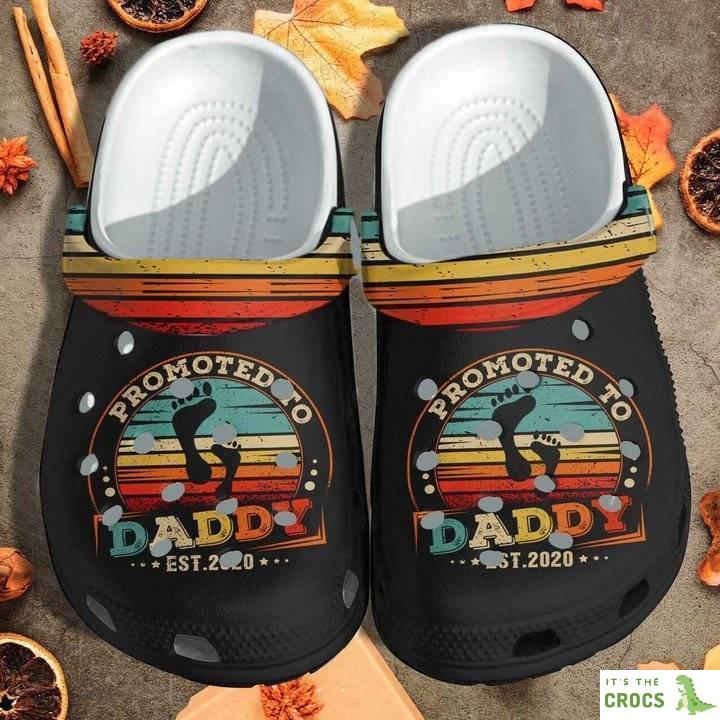 Promoted To Daddy Crocs Classic Clogs Shoes For MenThe First Father Day Outdoor Shoe