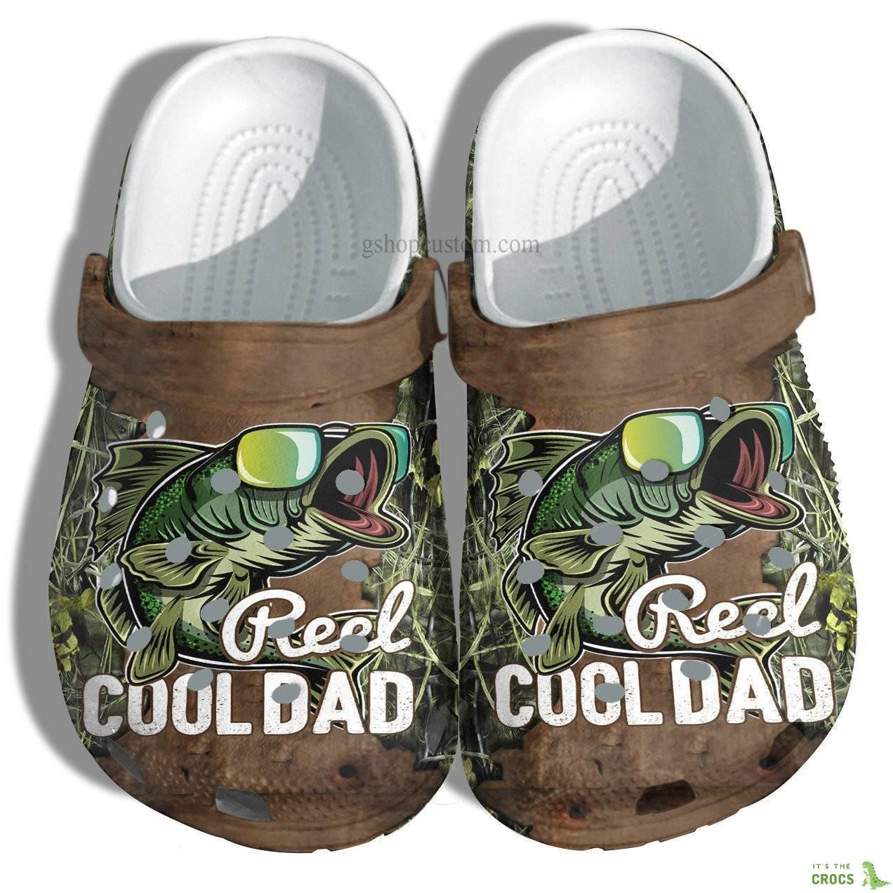 Reel Cool Dad Fishing Retro Croc Shoes Gift Uncle Father Day – Fishing Camo Vintage Crocs Shoes Customize