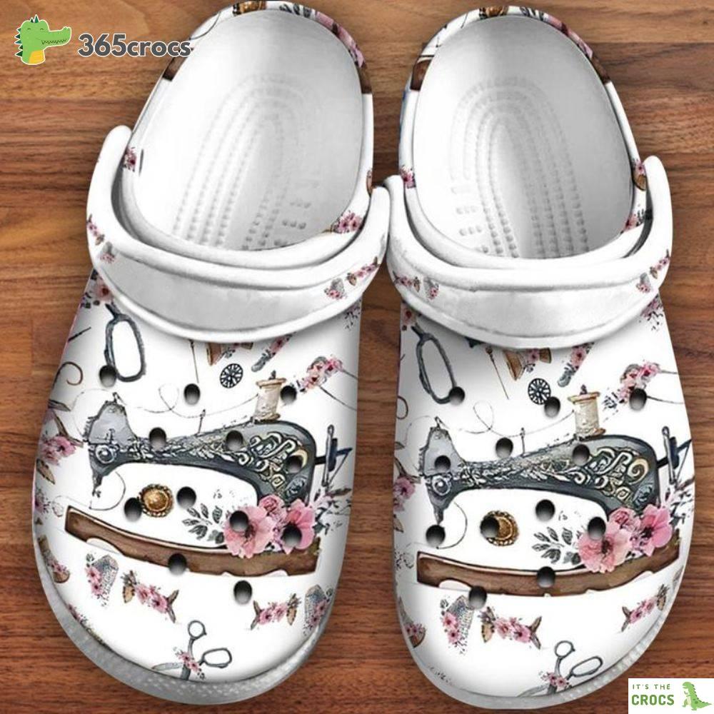 Sewing Lover Pretty Flowers Beautiful Design For Mother’s Day Crocs Clog Shoes