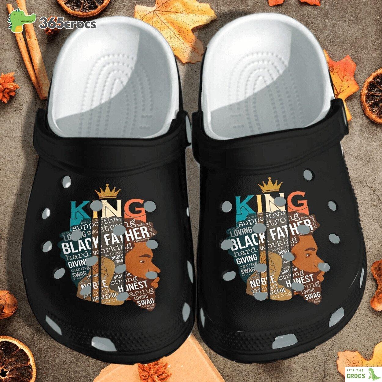 Show the Power King Black Father Inspired Classic Comfort Clog Footwear