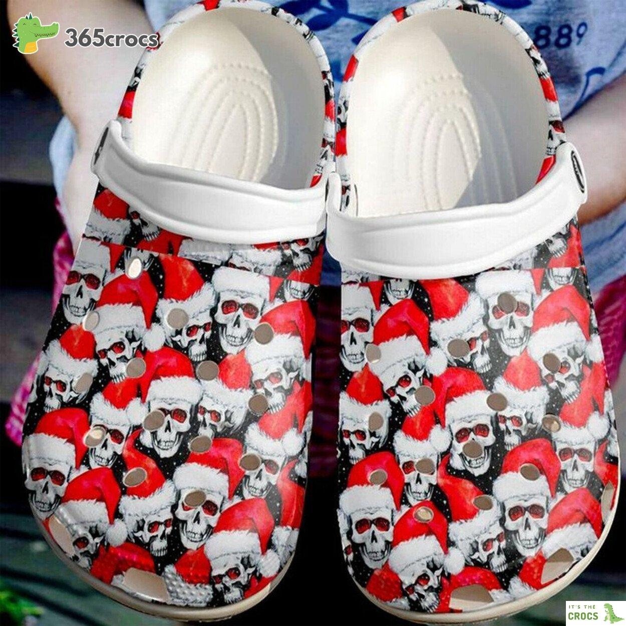 Skull Christmas Lover Gift Custom Name Comfy Rubber Clog Footwear Shoes