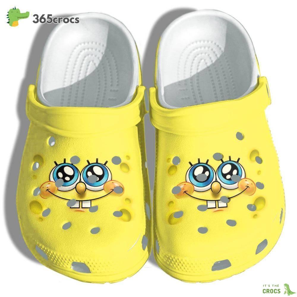 Sponge Cute Sponge Funny Face Beach Gifts For Men Women Birthdays Day For Kids Crocs Clog Shoes