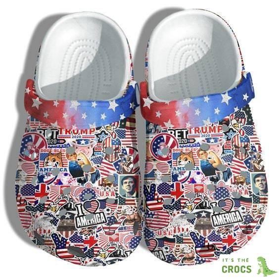 Sticker National Day 4Th Of July Shoes Gift Women Crocs, Clog Shoes For Men Women, Gifts For Adults Kids Crocs