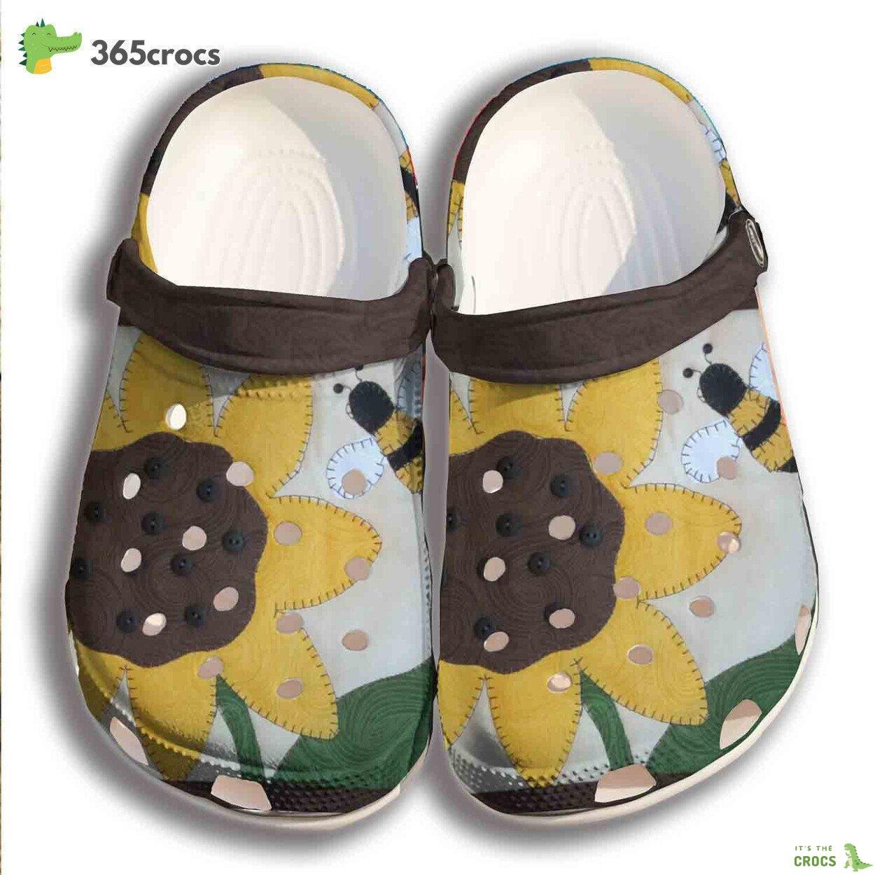 Sunflower Bee Handmade Crafted Clogs Birthday Gift Niece Daughter