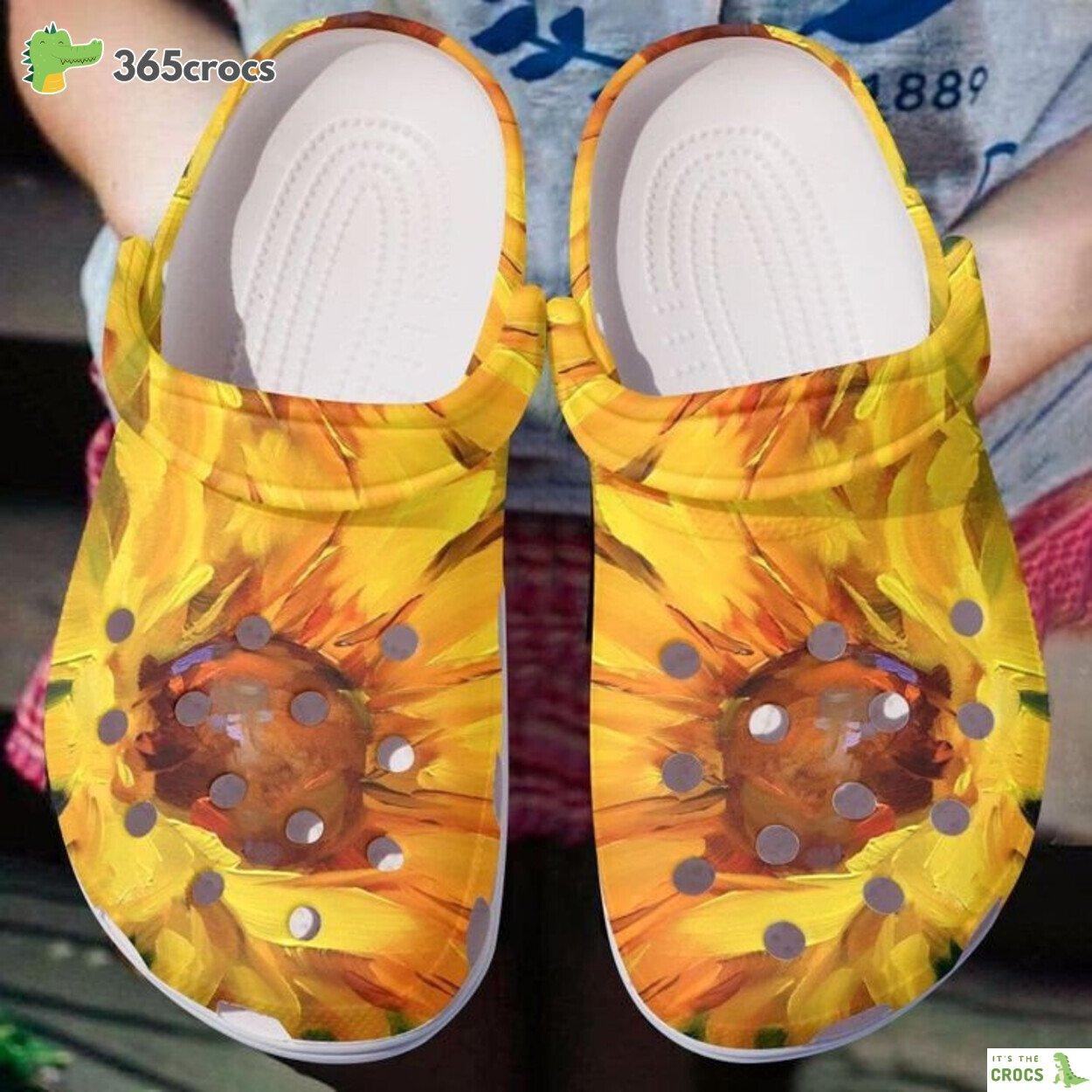 Sunflower Watercolor Clogs Shoes Gifts For Mothers Day