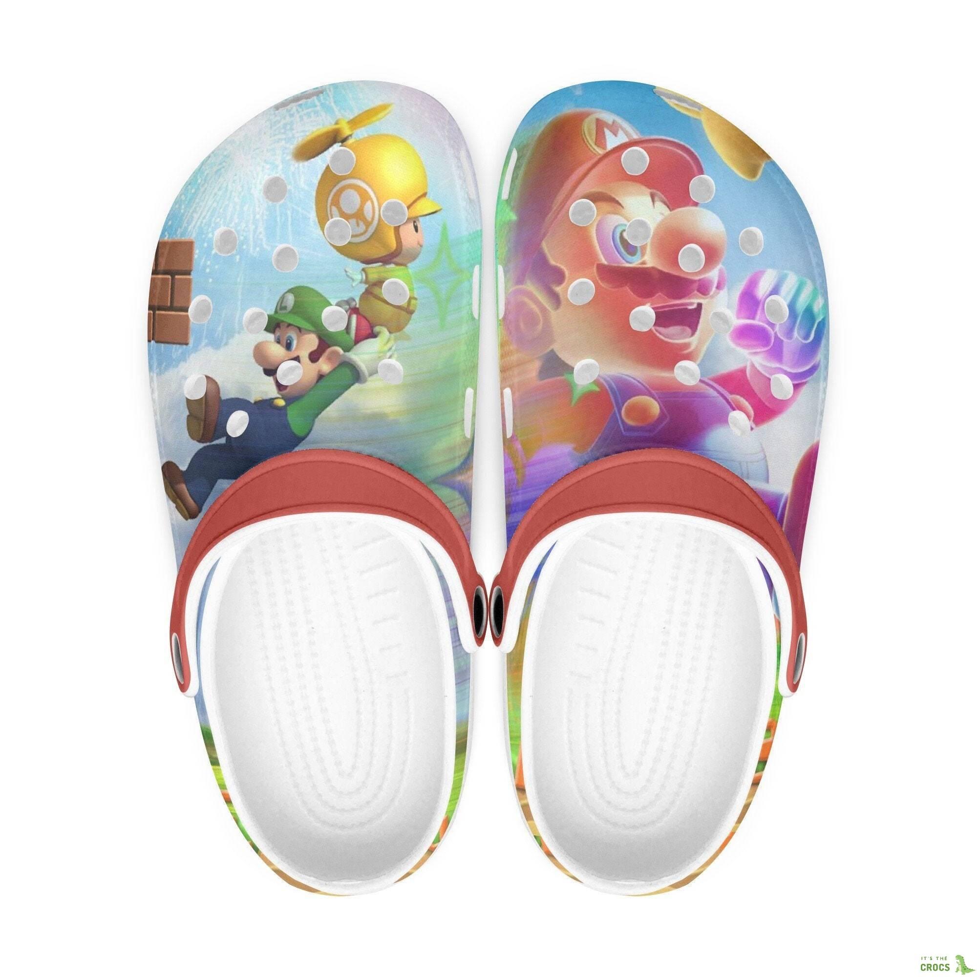 Super Mario Bros Clogs, Luigi, Women And Kids, Flip Flops. Birthday Gift. Custom Clogs For Men