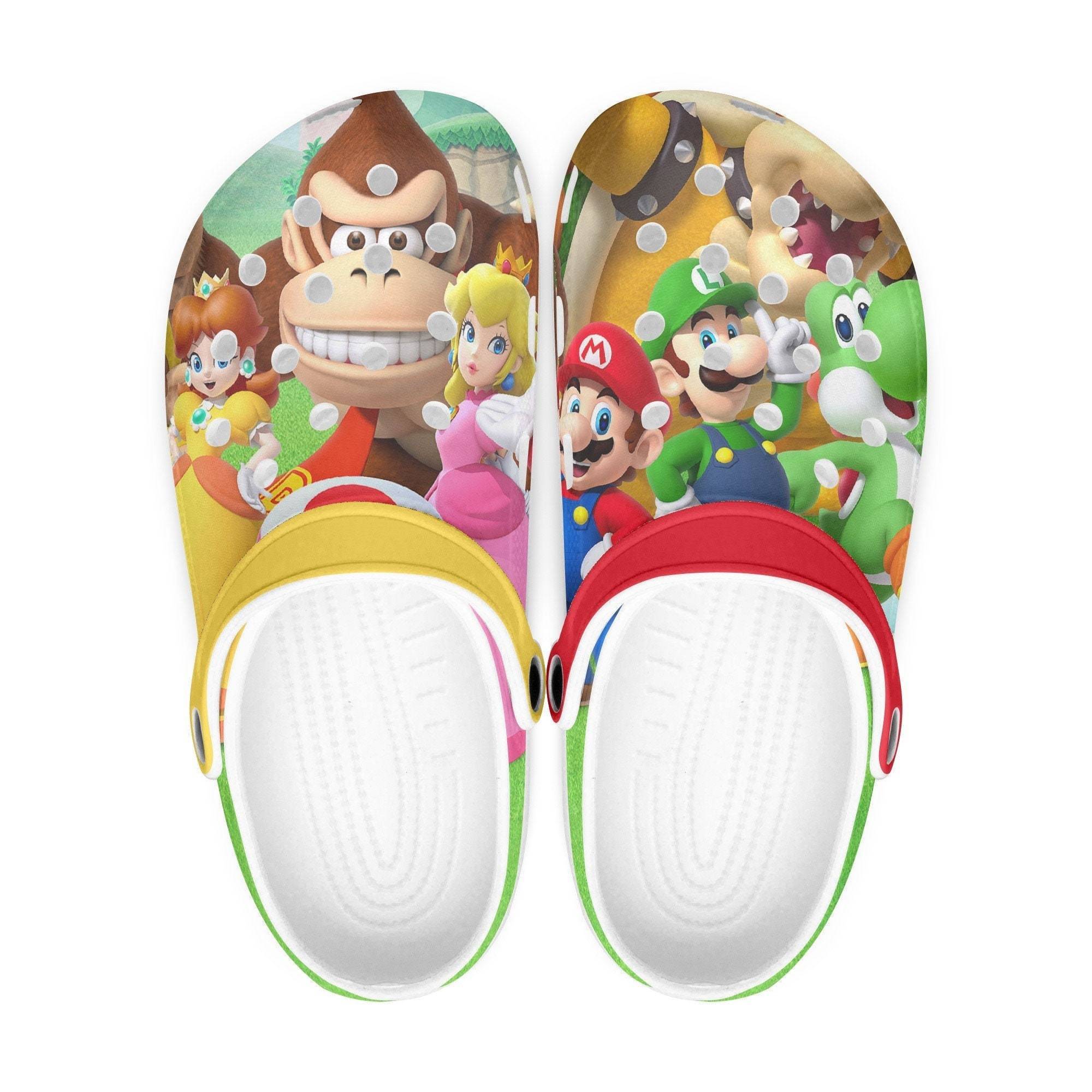 Super Mario Bros Clogs, Peach, Women, Slippers, Flip Flops. Birthday Gift. Custom Clogs For Men, Looks Like Crocs Shoes