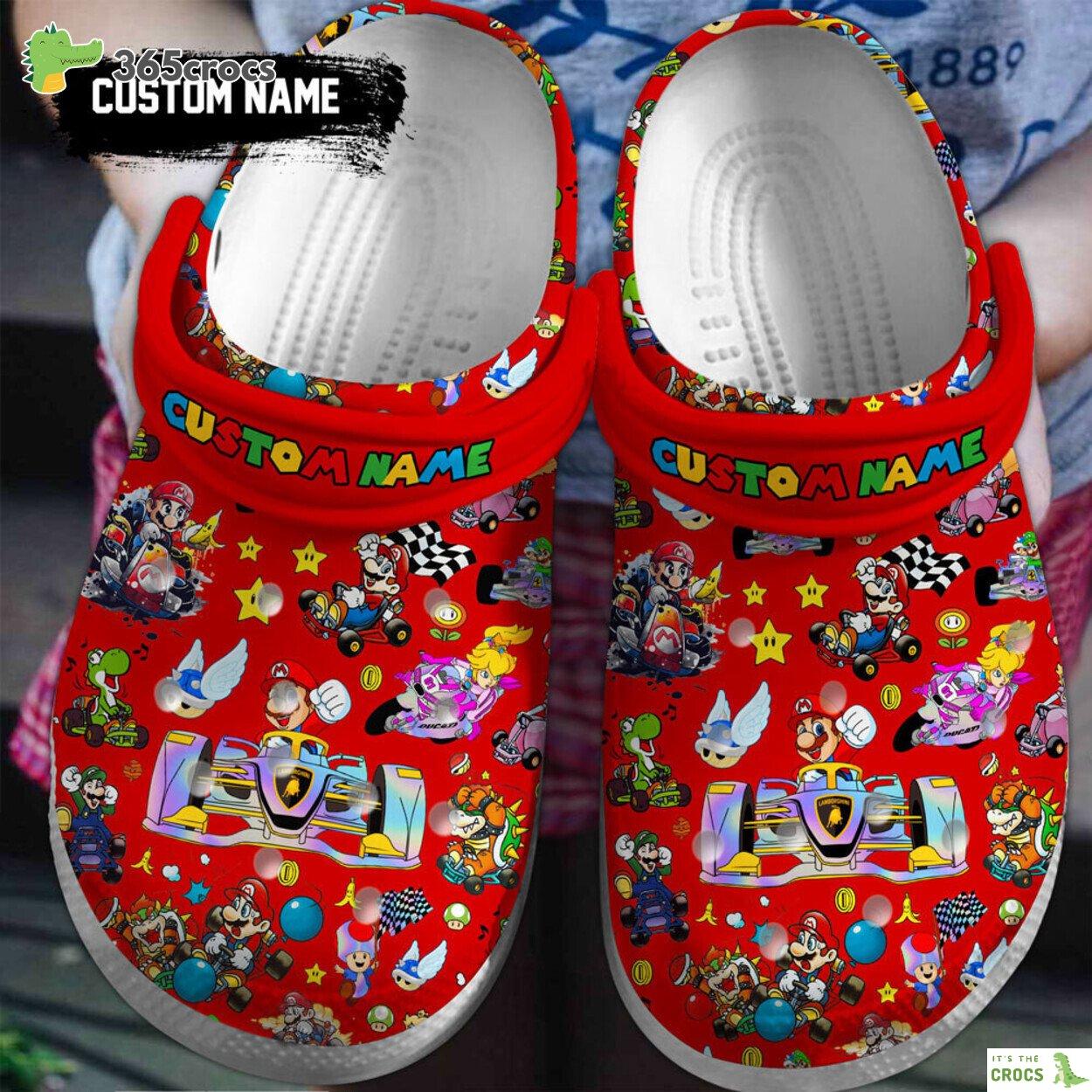 Super Mario Game Inspired Footwear Custom Name Classic Clog Style