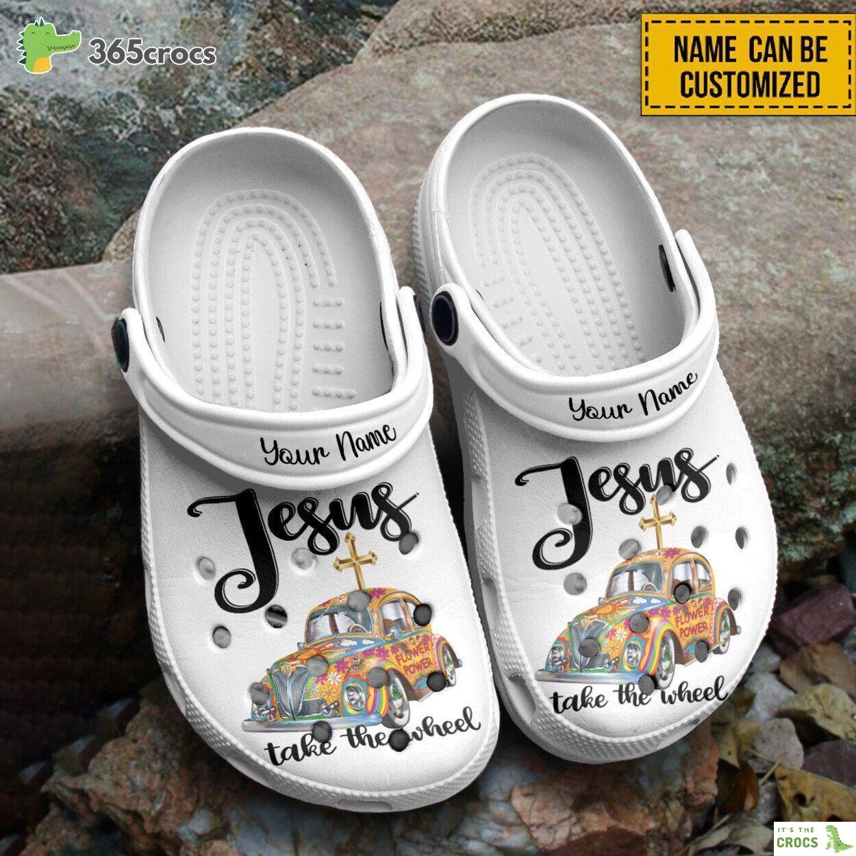 Thanksgiving Jesus Take Wheel Fall Jesus Crocs Water Shoes Custom Gift Ideas