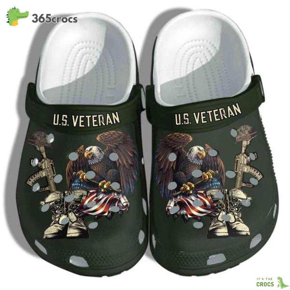 U.S. Veteran Shoes Veteran Eagle America Flag Amazing Friend Crocs Clog Shoes