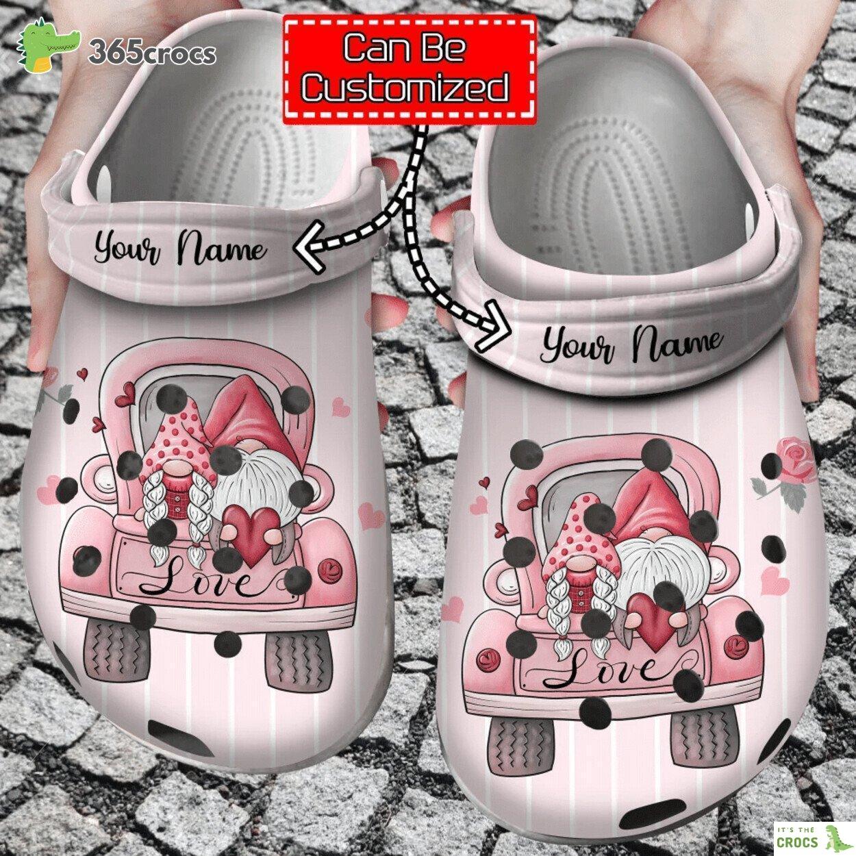 Valentine’s Gnome Truck Adventure Personalized Clog Footwear