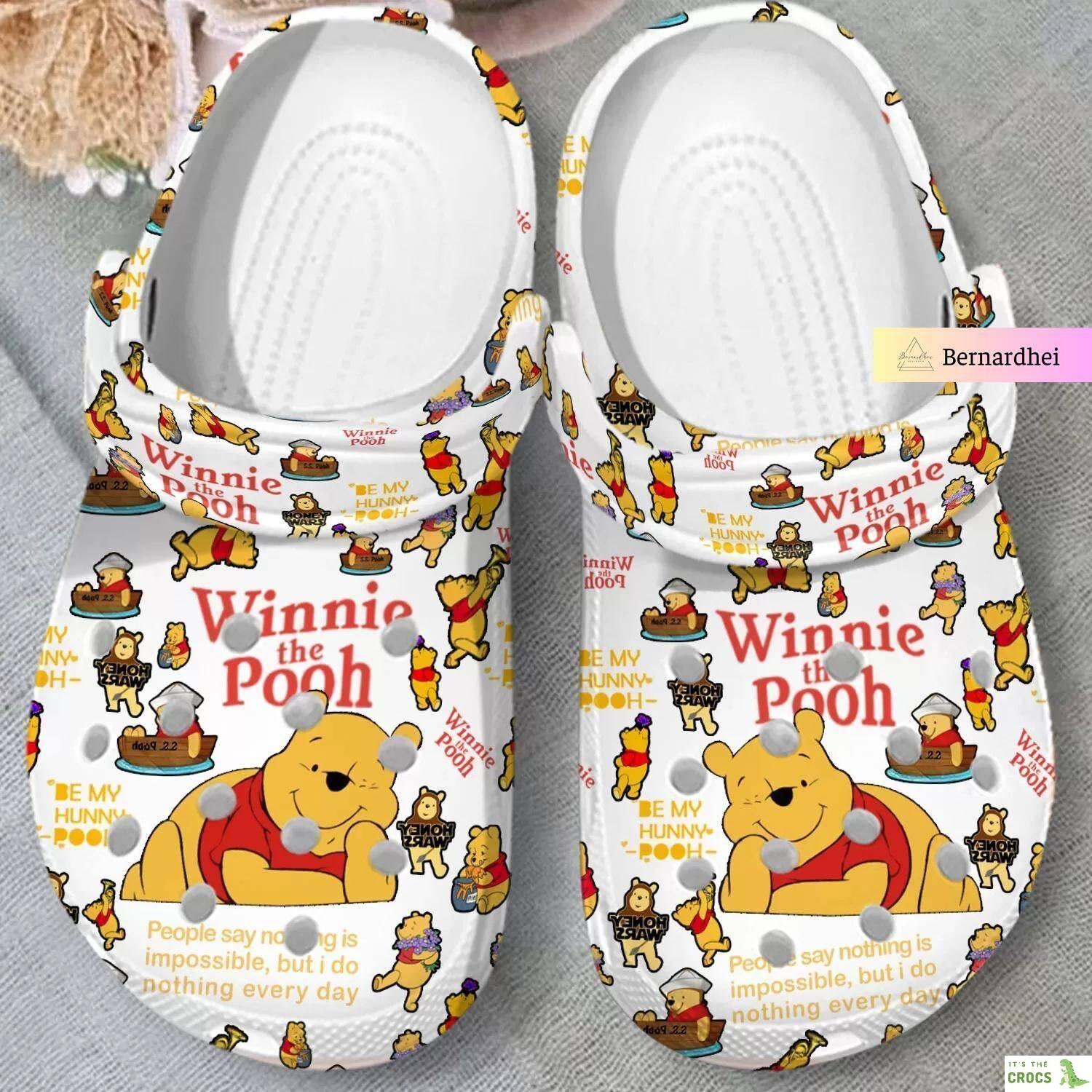 Winnie the Pooh Bear Sandals Christmas Disney Cartoon Themed Perfect Clogs