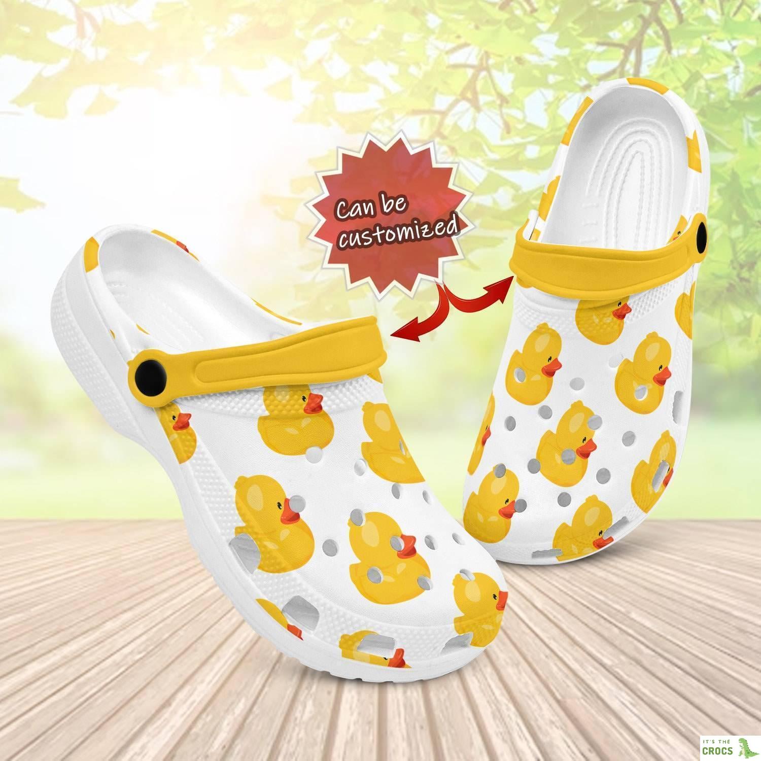 Yellow Duck Funny Cartoon Crocs Gift Birthday Men Women Kids Footwear