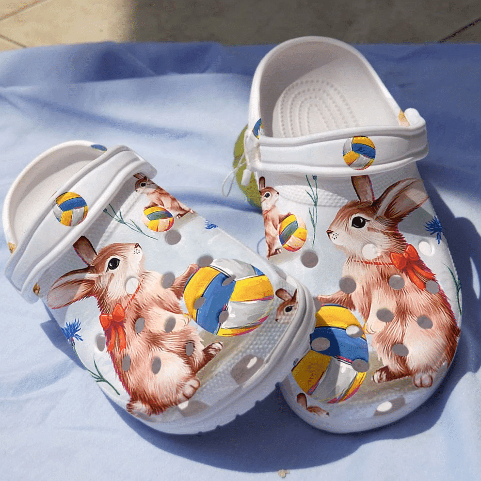 Adore Rabbit Volleyball With Rabbit Gift For Lover Rubber clog Crocs Shoes