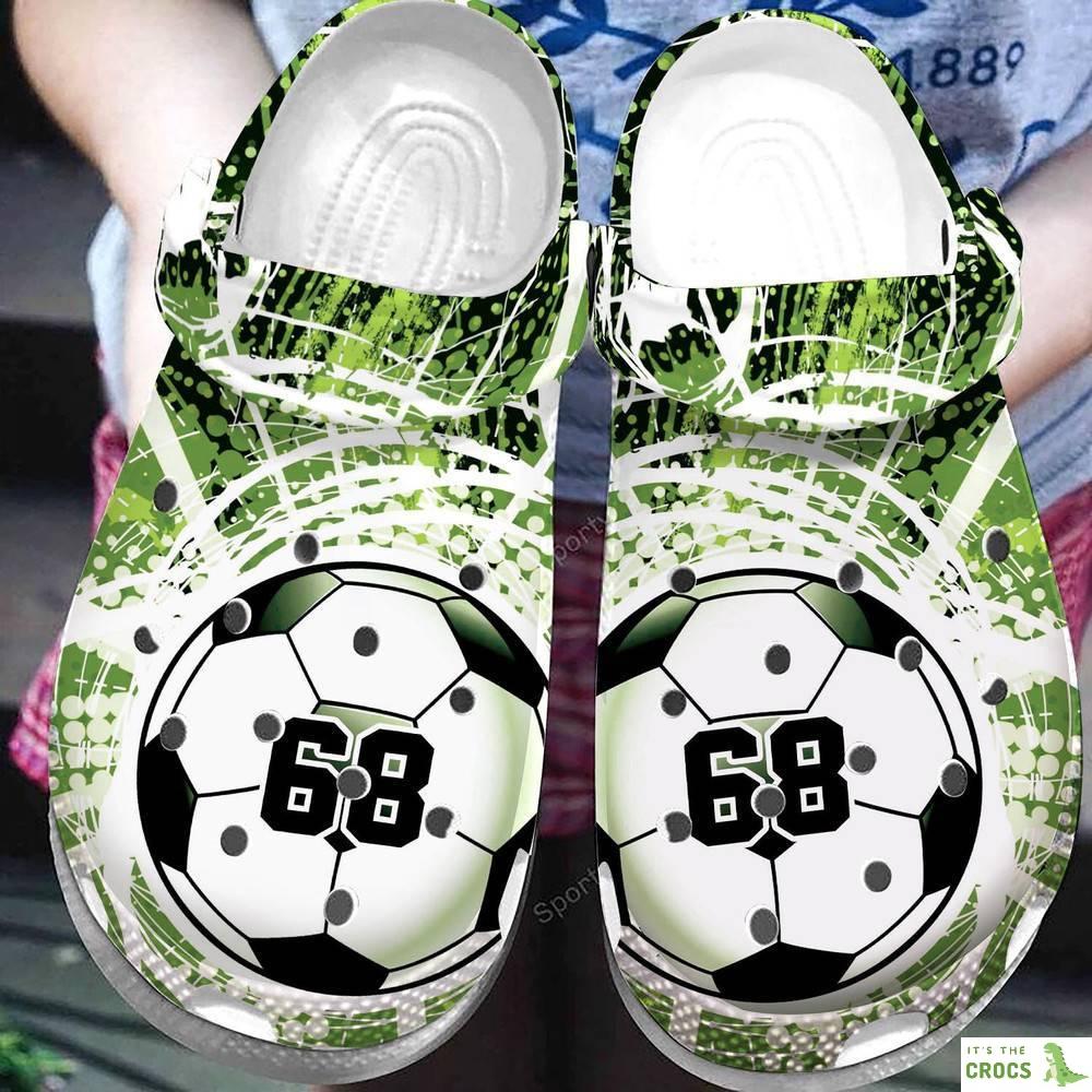 Custom Number Green Soccer Clogs Crocs Shoes