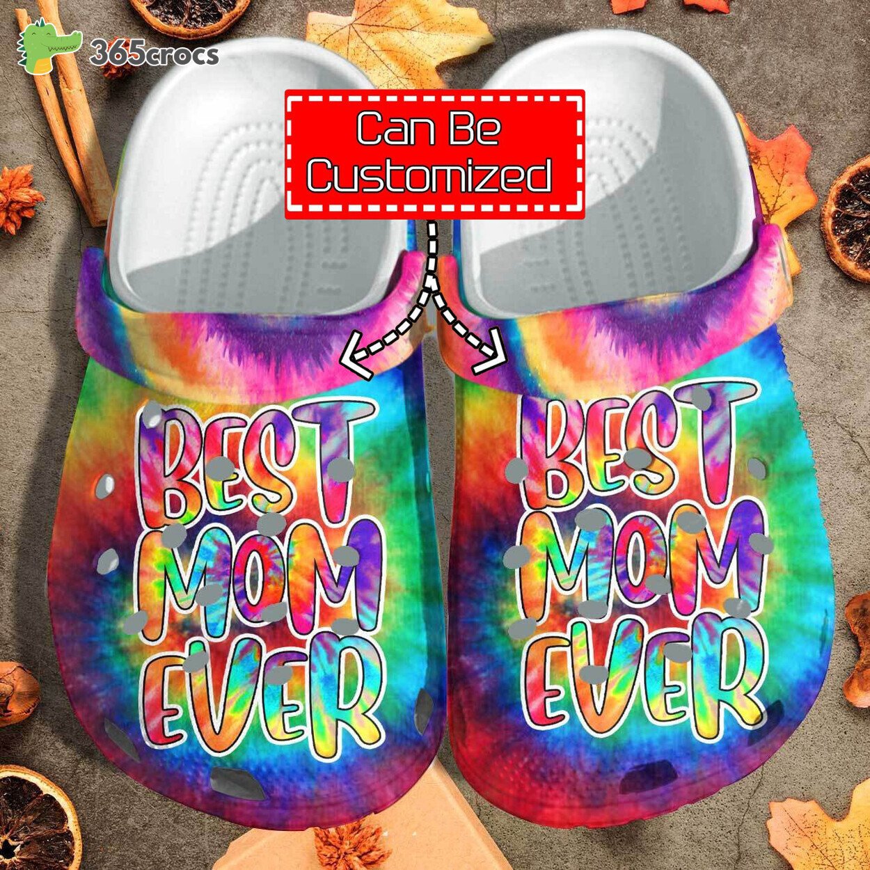 Custom Personalized Funny Best Mom Ever Hippie Tie Dye Style Outdoor Clog Shoes