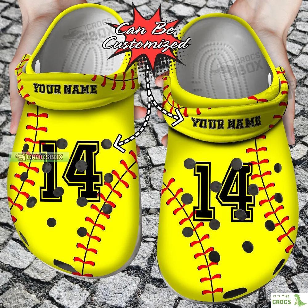 Custom Softball Stitches Crocs Shoes Softball