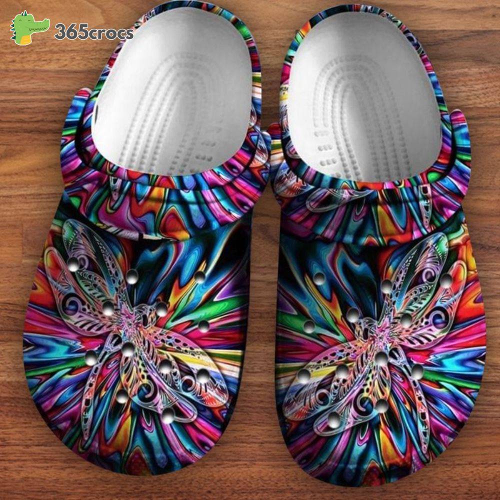 Dragonflydragonfly Tie Dye Abtract Dragonfly Spirit Crocs Clog Shoes