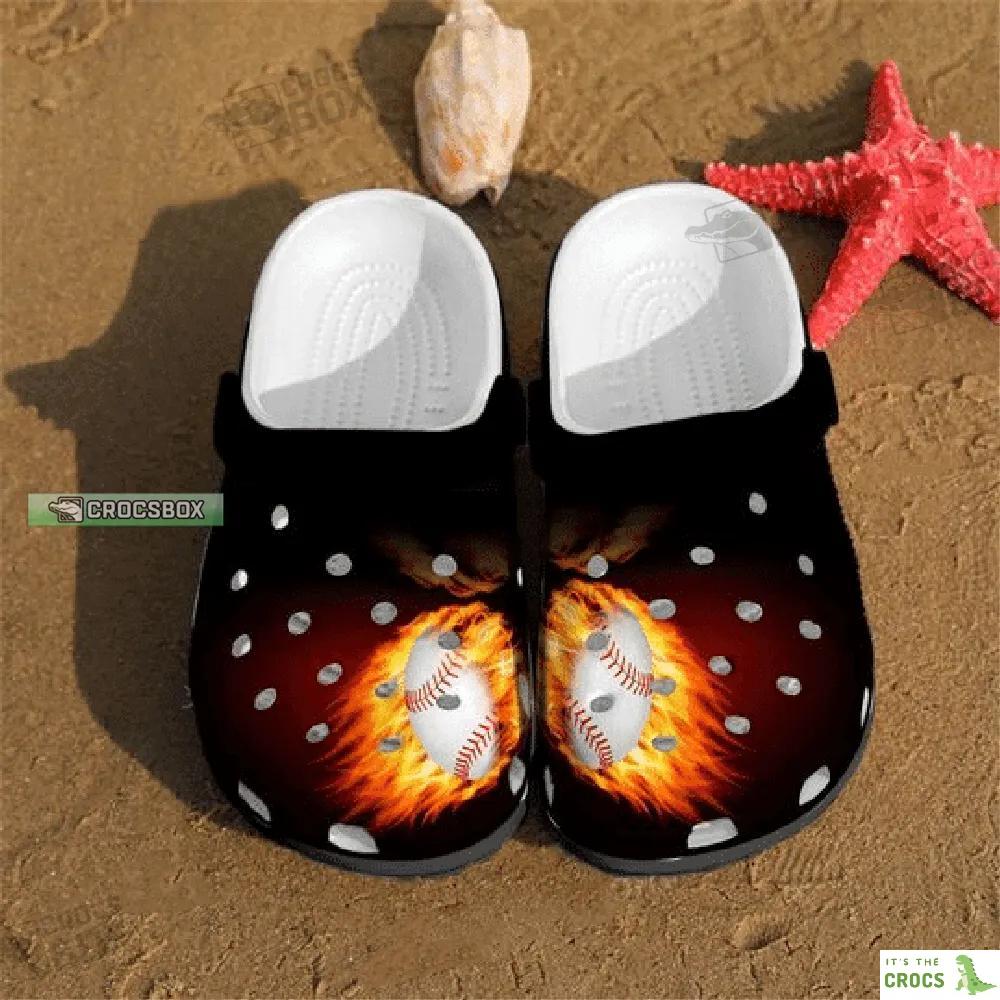 Fire Softball Rubber Crocs Shoes