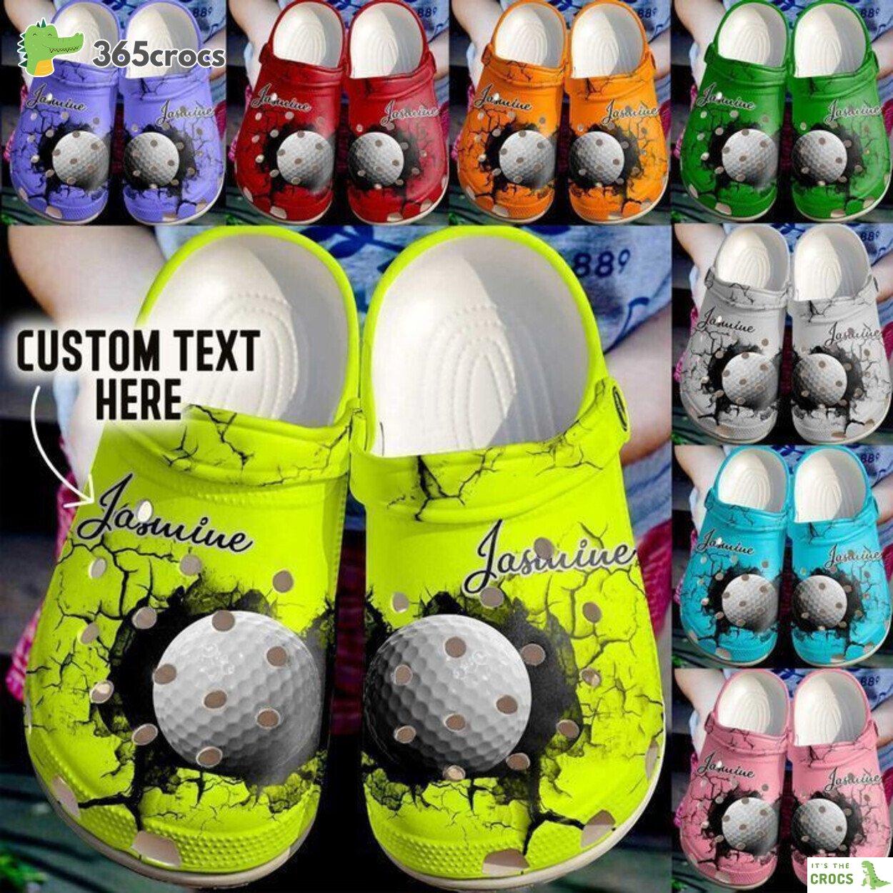 Golf Crack Wall Ball Personalized Design Sporty Enthusiast Clogs