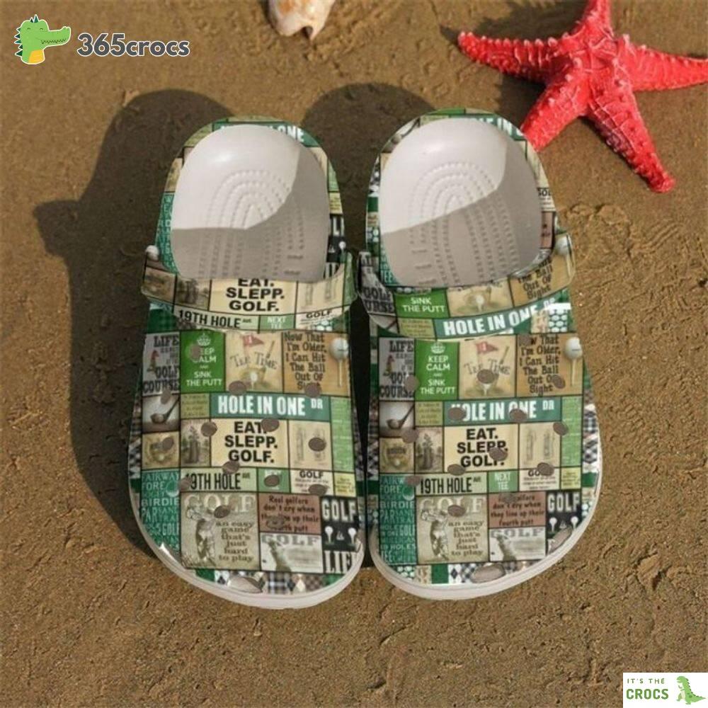 Golf Eat Sleep Golf Hole In One 19Th Holes For Golf Player Crocs Clog Shoes