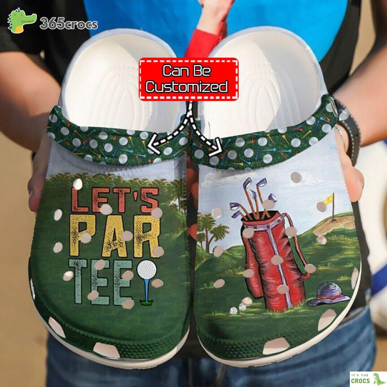 Golf Enthusiast Lets ParTee Themed Comfortable Clog Footwear Design